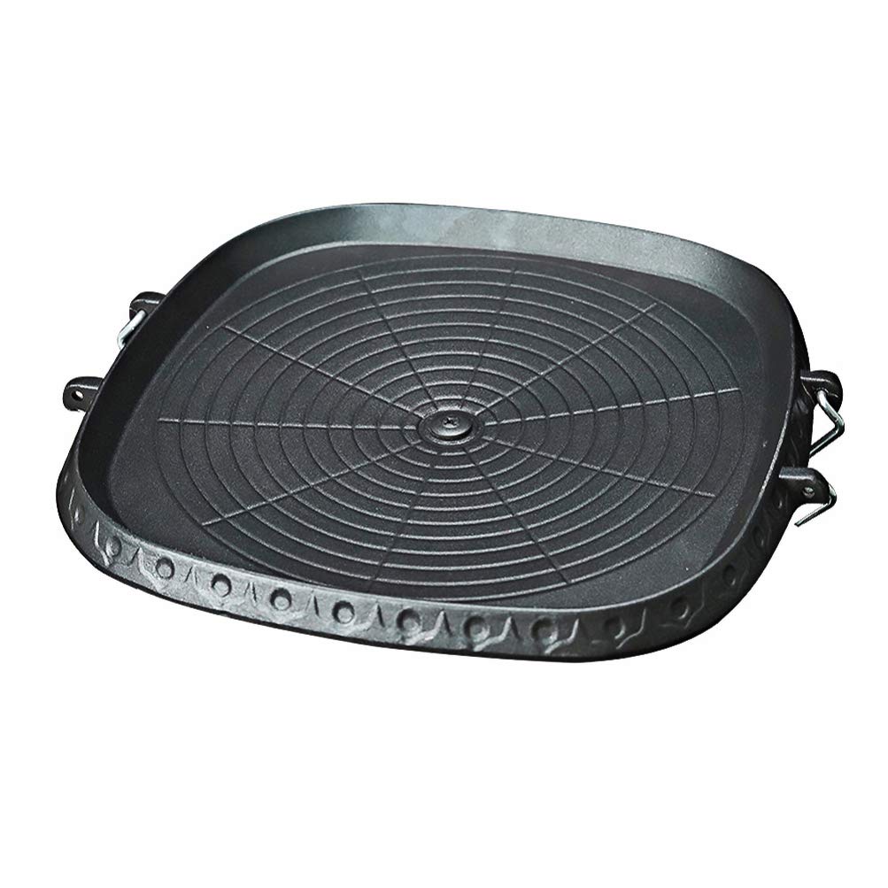 BESPORTBLE Non-Stick BBQ Grill Pan for Vegetables - Portable Outdoor Grilling Basket for Veggies, Roasting Plate, Stovetop Barbecue Bakeware - Perfect for Home, Picnics, Camping & Backyard Cookouts (Black)