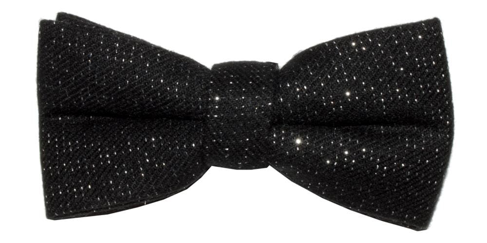 L A Smith Black Sparkly Bow Tie with Warm Handle - Elegant & Stylish Accessory for Weddings, Parties & Formal Events