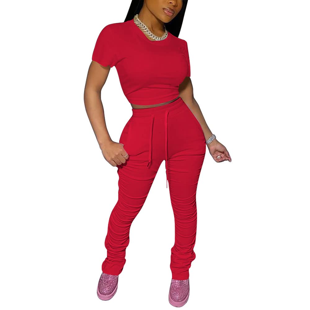 PINSV Women's 2 Piece Outfits - Summer Lounge Wear & Bodycon Workout Sets - Casual Outfits for Yoga, Gym, Running & Streetwear Fashion