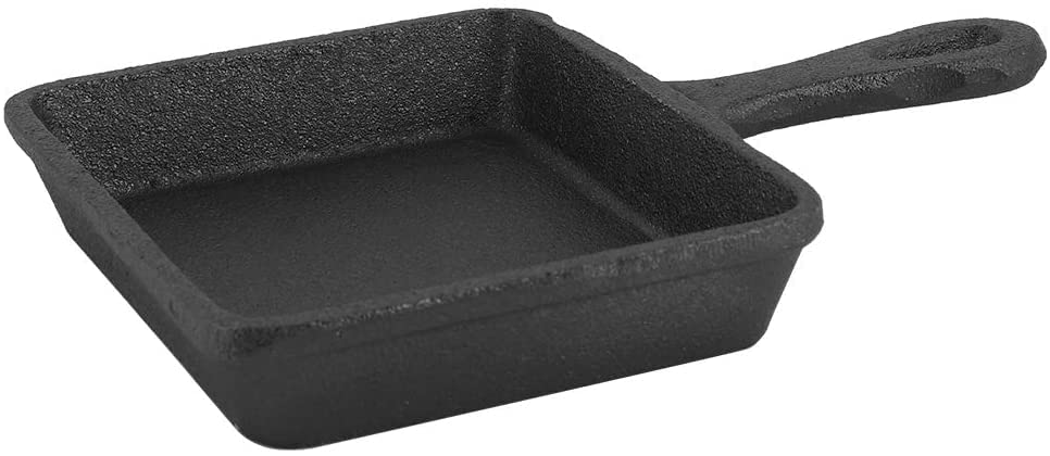 **Nonstick Cast Iron Rectangle Egg Pan - Mini Frying Pan for Pancakes, Omelets & More | Perfect for Breakfast, Camping & Small Kitchens**