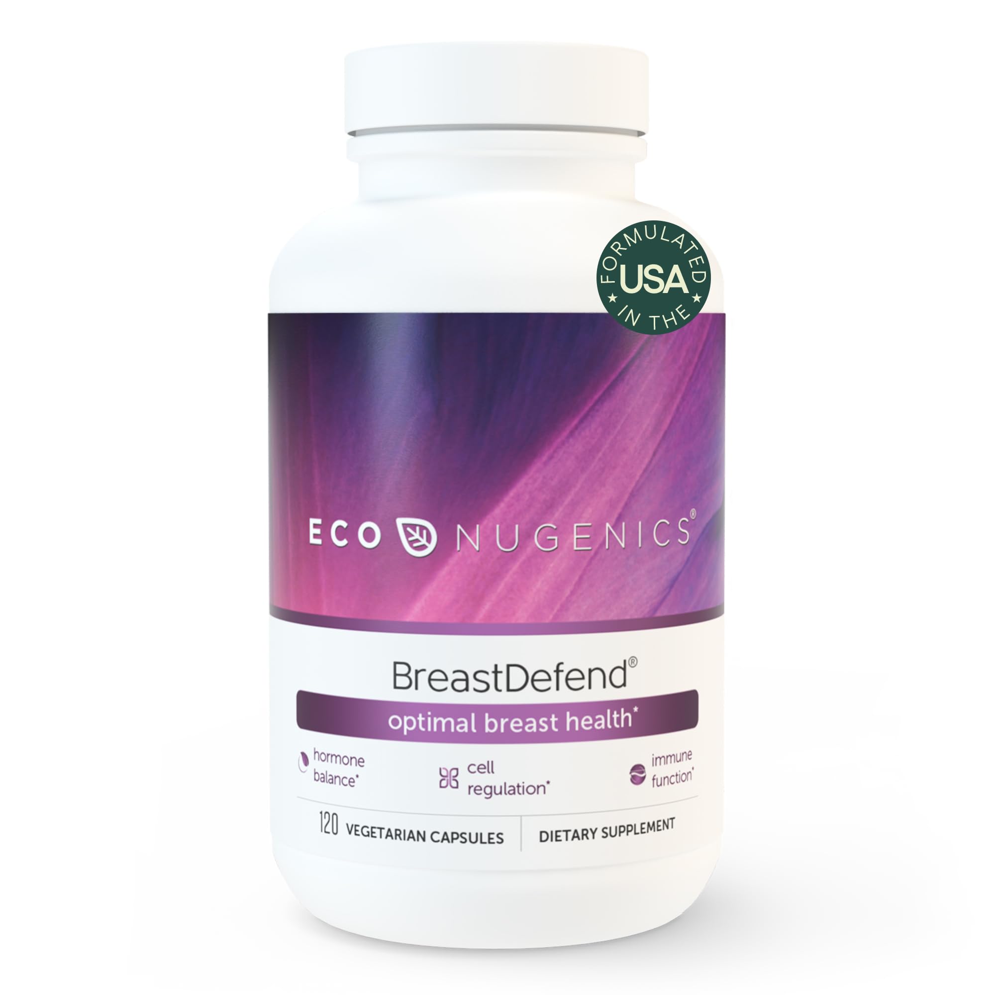 EcoNugenics BreastDefend DIM Supplement for Women - Supports Breast Health, Estrogen Balance & Immune System with Turmeric Curcumin, Reishi & Turkey Tail Mushrooms - 120 Capsules - Ideal for Hormone Support & Wellness Routine