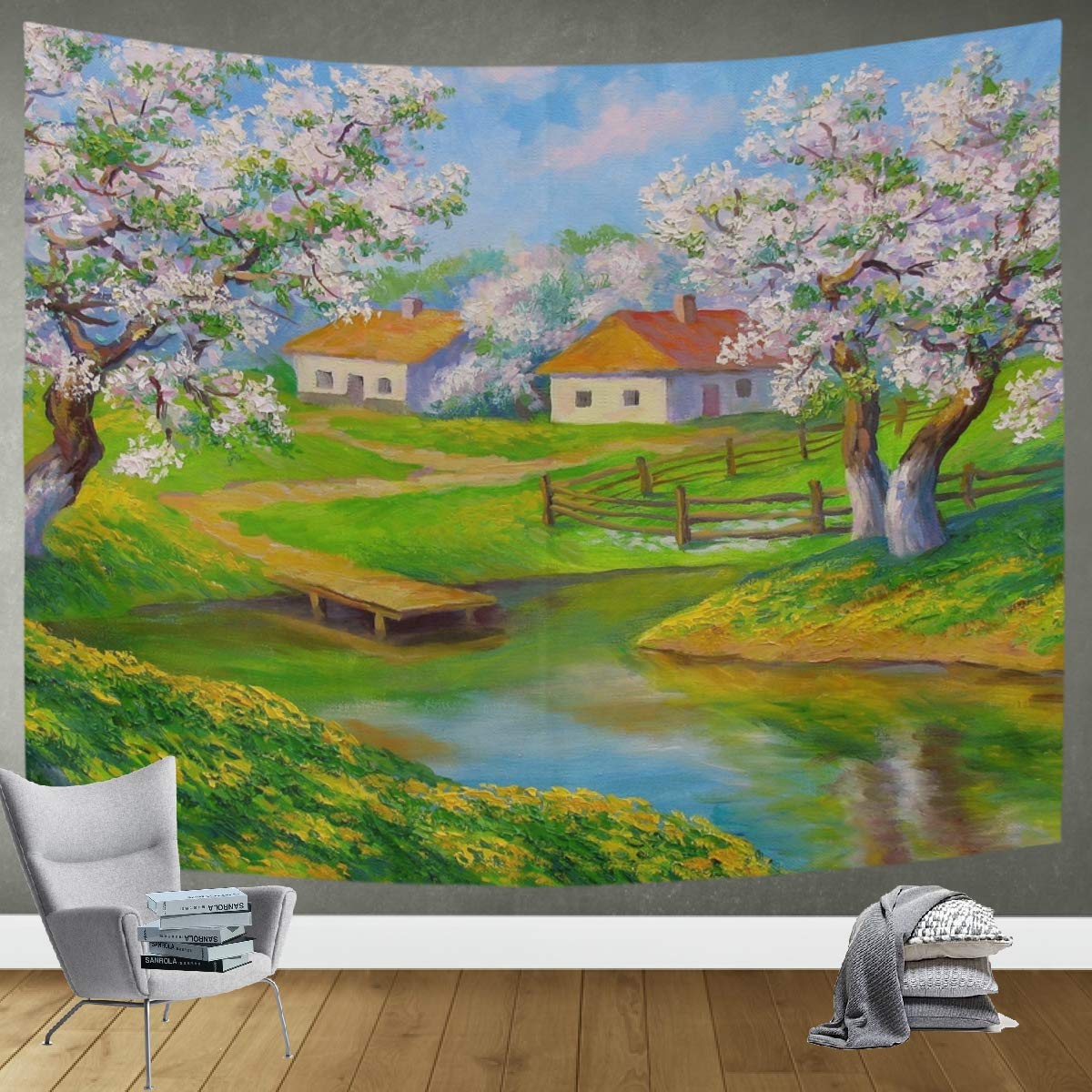 DOMIKING Large Tapestry Wall Hanging 60x51in - Bohemian Landscape Scenery Wall Art for Bedroom & Living Room Decor | Perfect for Home Aesthetic, Dorm Room, and Meditation Space
