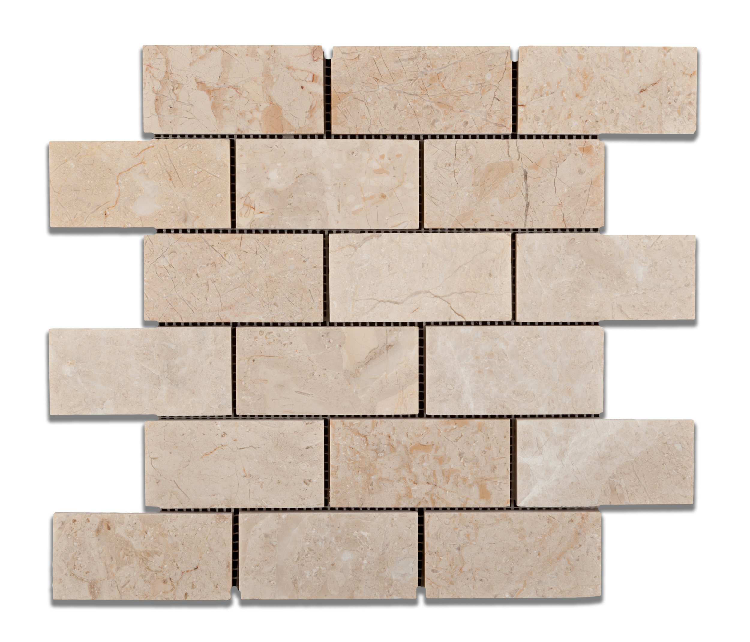 Bursa Beige/Sandy Beige Marble 2x4 Polished Brick Mosaic Tile - Box of 5 Sheets (10 sq ft) - Premium Wall & Floor Tile for Kitchen Backsplash, Bathroom, Shower, and Fireplace