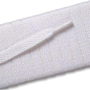 Flat Athletic Shoelaces - White (2 Pair Pack) - Durable No-Tie Laces for Running, Gym & Sports Shoes