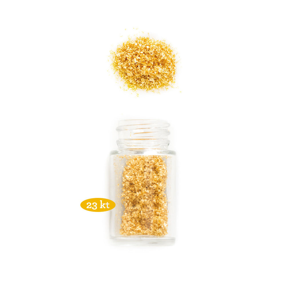 23K Edible Gold Dust - 125mg Premium Food Grade Gold Leaf for Cake Decorating, Desserts & Cocktails by Gusta Supplies | Baking, Chocolate Garnish, Luxury Drink Topping