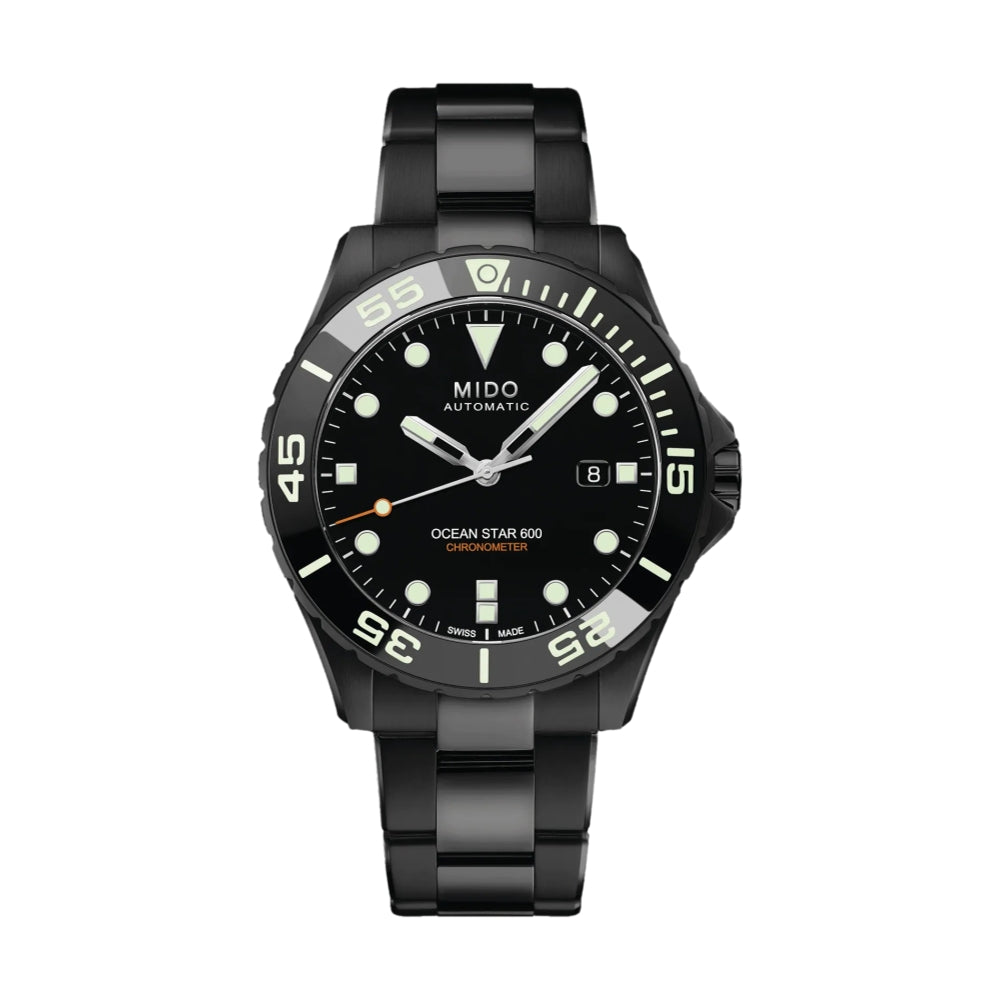 Ocean Star 600 Chronometer Black DLC Men's Dive Watch - 600M Water Resistant Professional Diving Watch with Sapphire Crystal for Scuba Diving, Snorkeling & Water Sports
