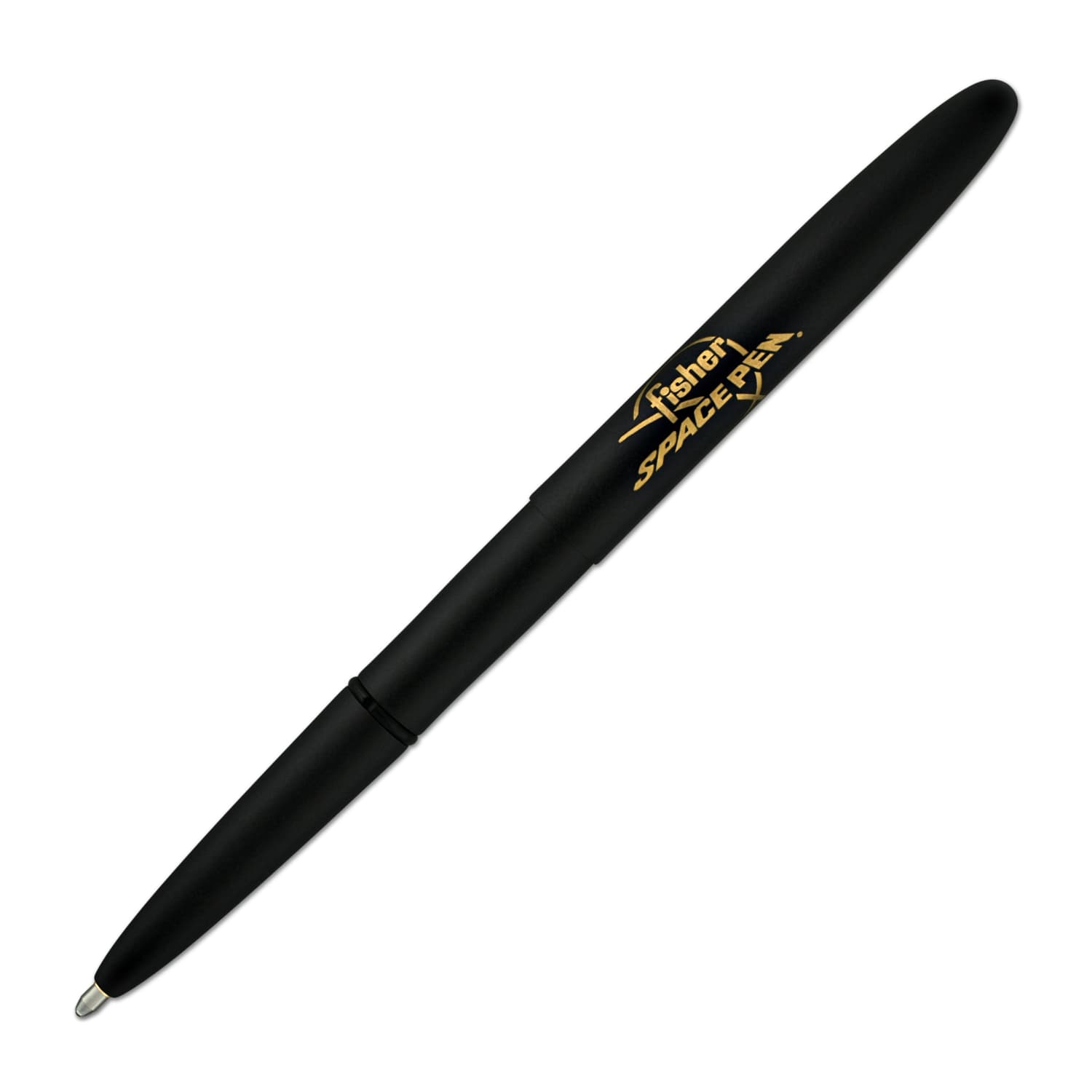 Fisher Space Pen Bullet Ballpoint Pen - Matte Black with Logo - Compact & Refillable for Everyday Carry, Travel, Outdoor Adventures & Zero Gravity Writing