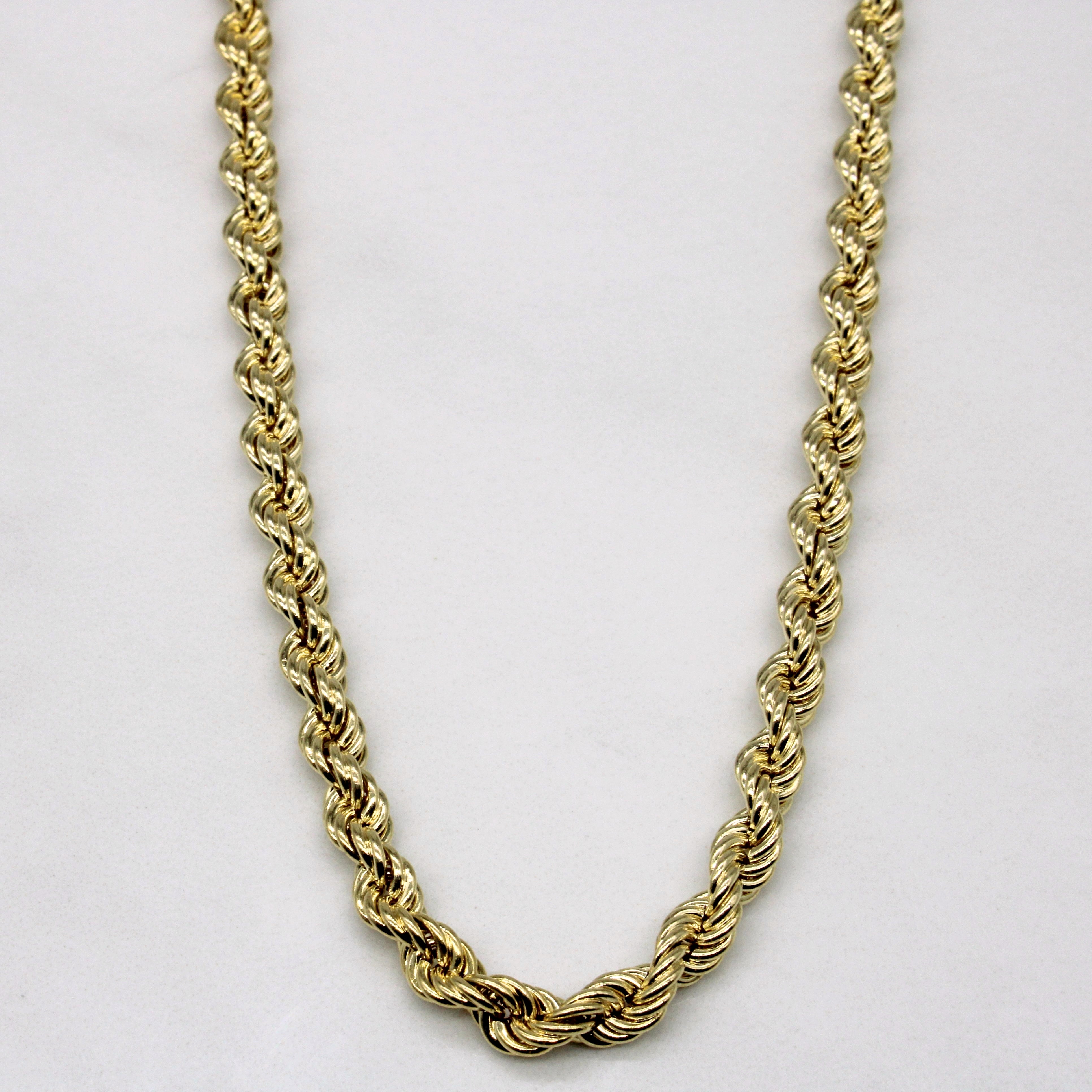 10K Yellow Gold Rope Chain Necklace 30 Inches - Durable & Stylish Jewelry for Men & Women - Perfect for Everyday Wear, Gifts & Special Occasions
