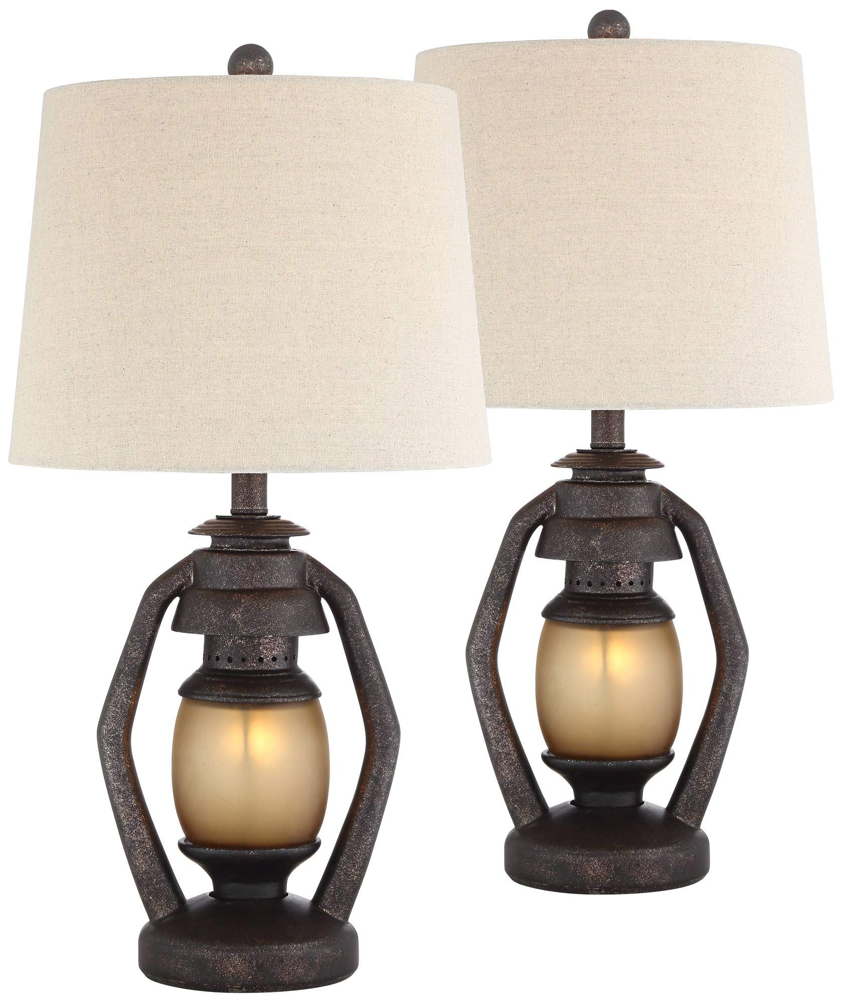 Franklin Iron Works Horace Rustic Farmhouse Table Lamps Set of 2 - 25.25