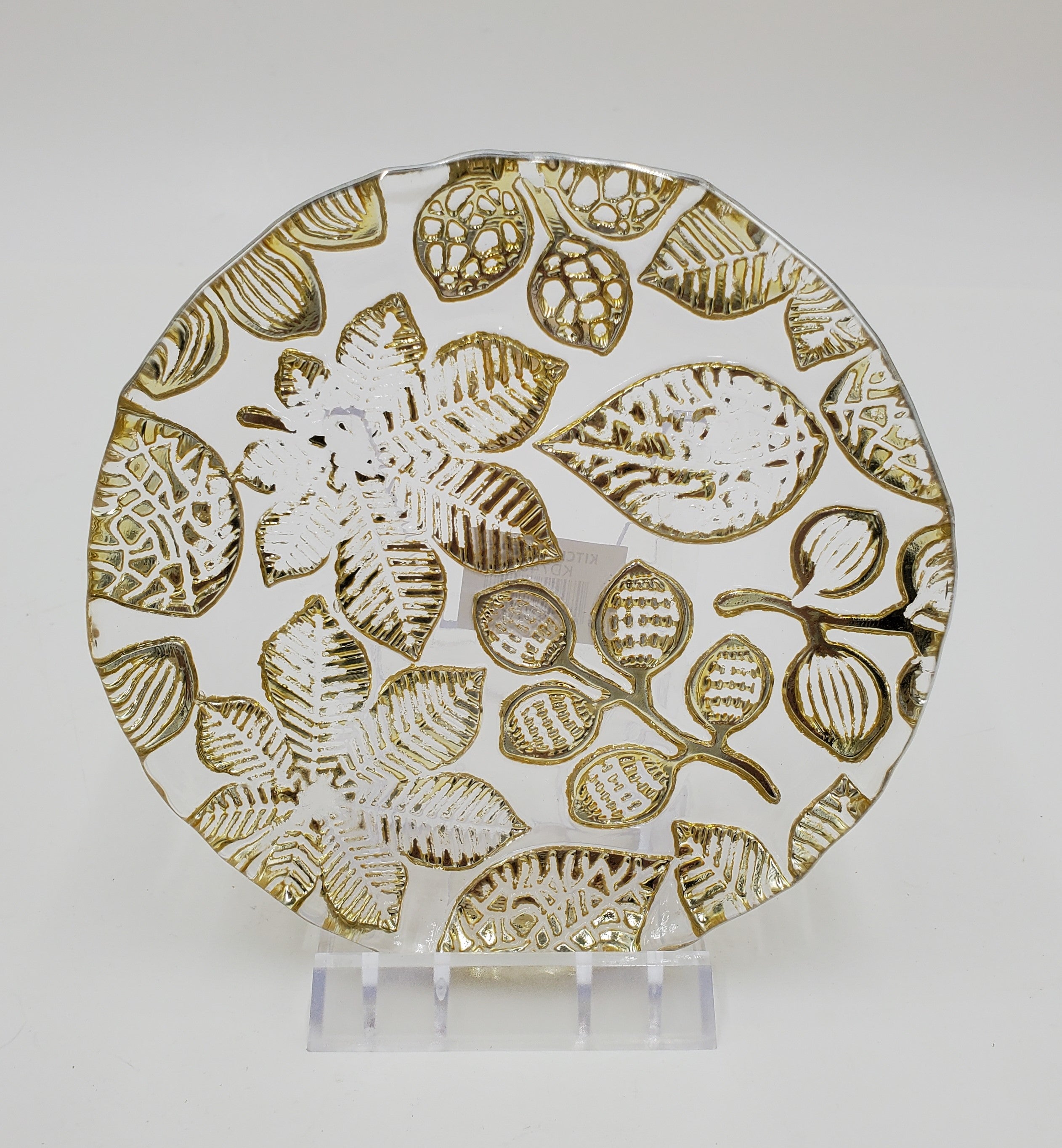 6-Piece Gold Design Glass Plate Set - Elegant Dinnerware for Parties, Weddings & Special Occasions