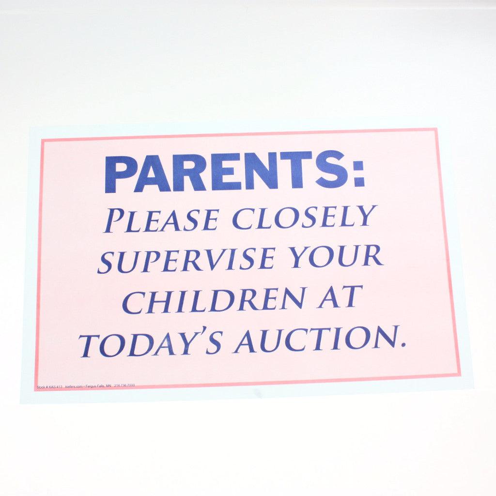 11 x 17 Laminated 'Parents Supervise Children' Sign - Durable Safety Warning for Playgrounds, Pools & Public Areas