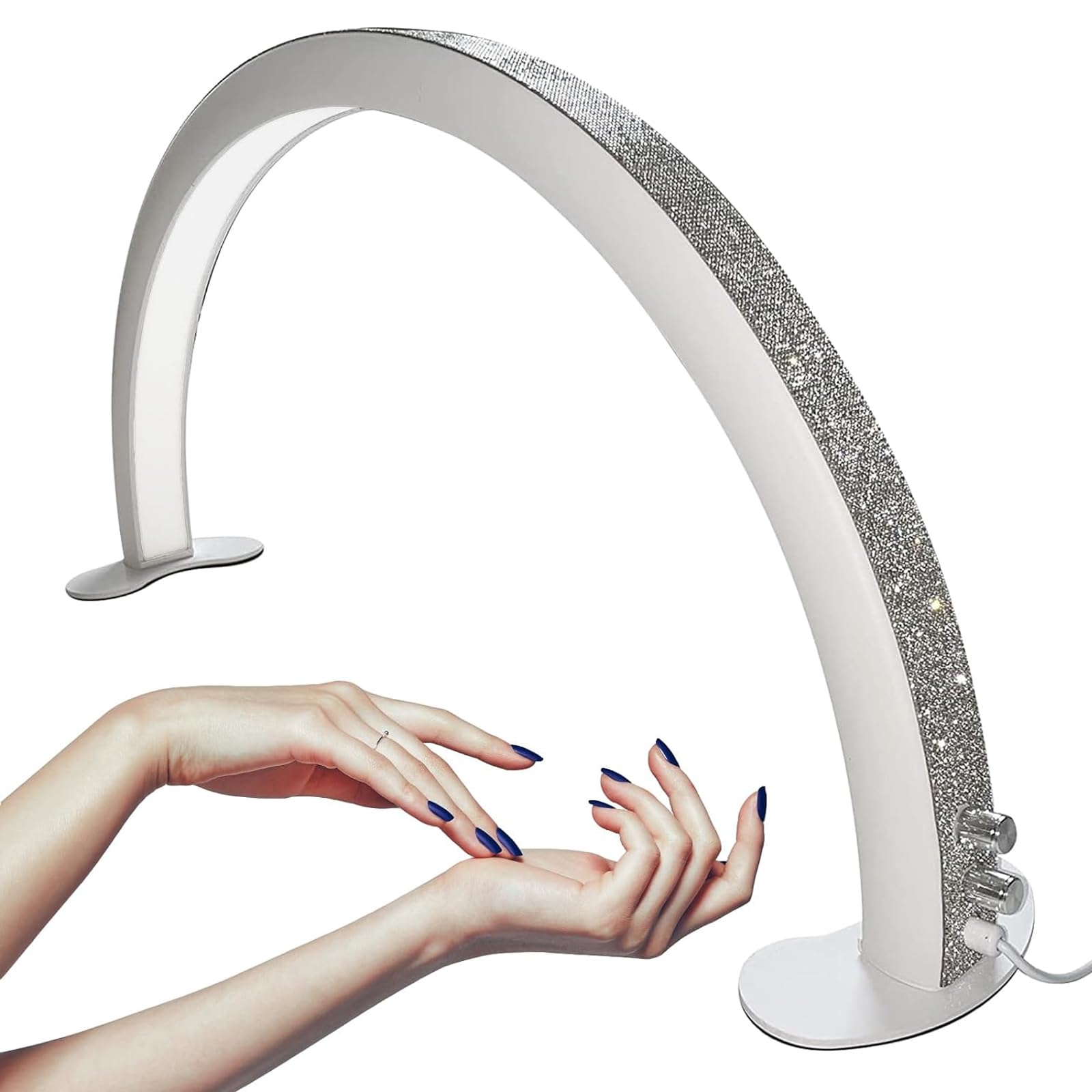 Professional NGARY Half Moon Nail Lamp with Stepless Brightness & 3000K-6000K Color Temperature Adjustment - Perfect for Lash Extensions, Eyebrow Tinting, Nail Art & Skincare Treatments at Home or Salon