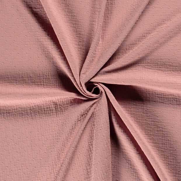 Premium Dobby Gauze Fabric - Soft & Breathable Mauve Cotton Material for Dresses, Curtains & DIY Crafts