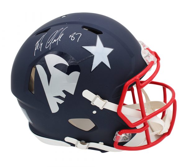 Rob Gronkowski Autographed New England Patriots NFL Helmet - Limited Edition Speed Authentic AMP - Perfect for Sports Memorabilia Collectors & Patriots Fans Display