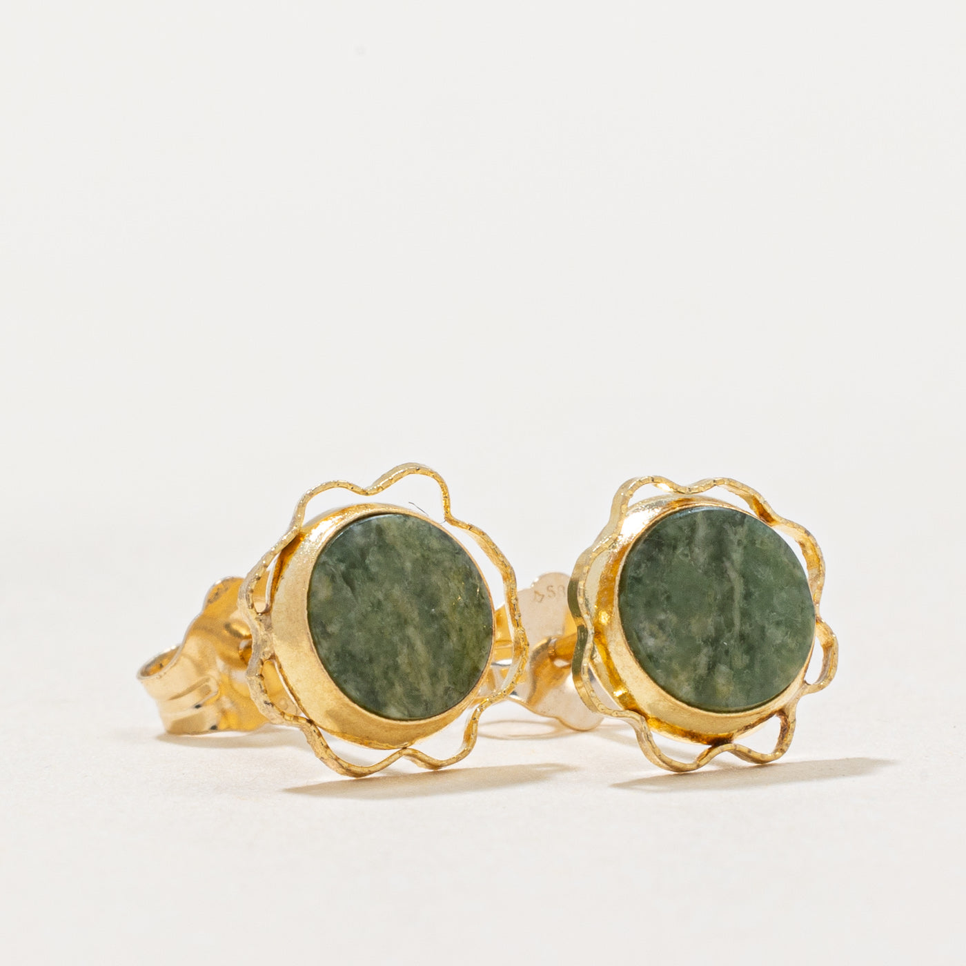 14K Gold Nephrite Jade Stud Earrings | 0.60ctw Natural Green Gemstone | Elegant Jewelry for Women, Gift for Her, Birthday, Anniversary, Wedding, Party Wear
