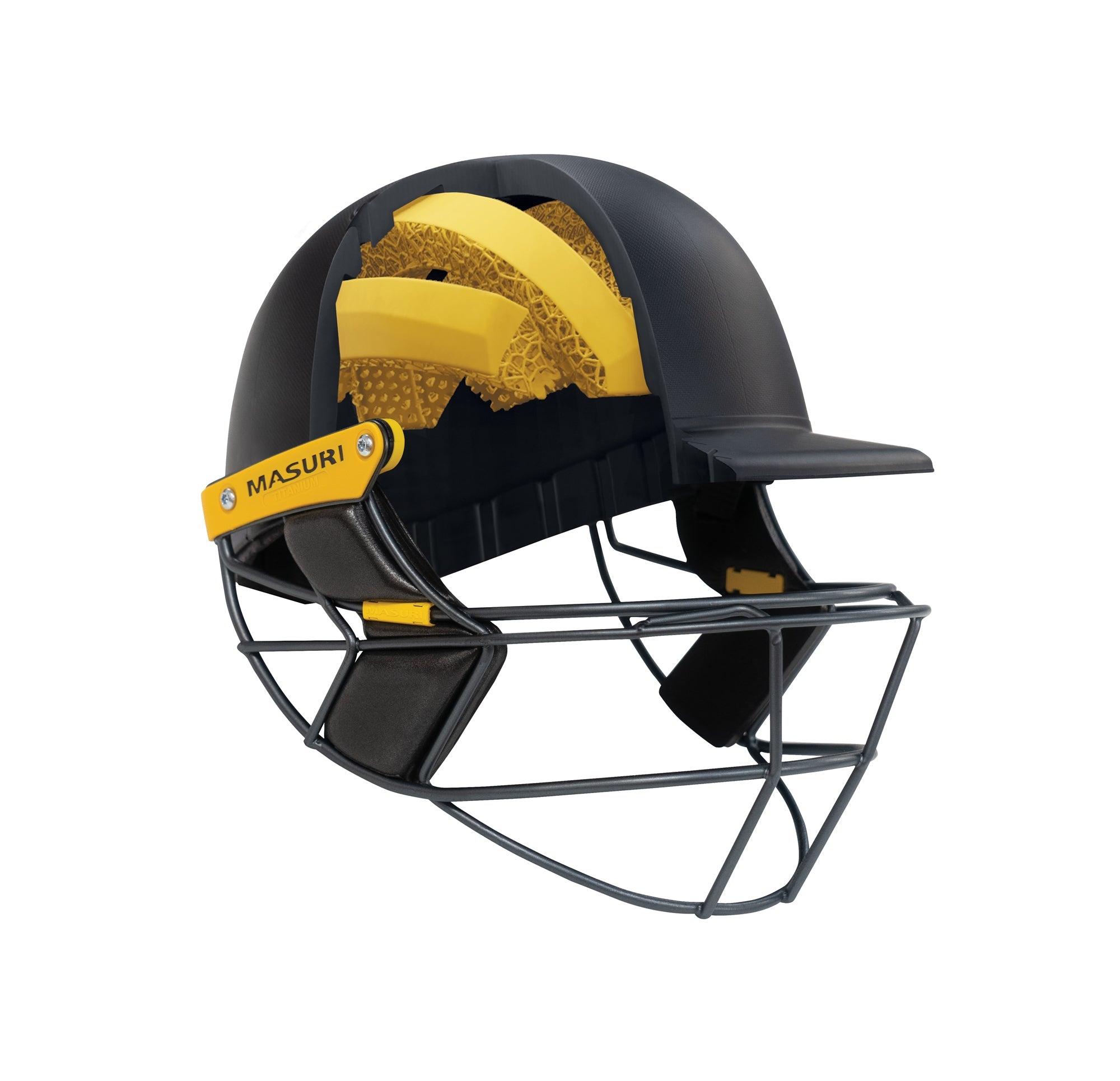 Masuri TF3D E Line Steel Senior Cricket Helmet - Lightweight & Durable Protection for Adult Players - Perfect for Matches, Training & Club Games