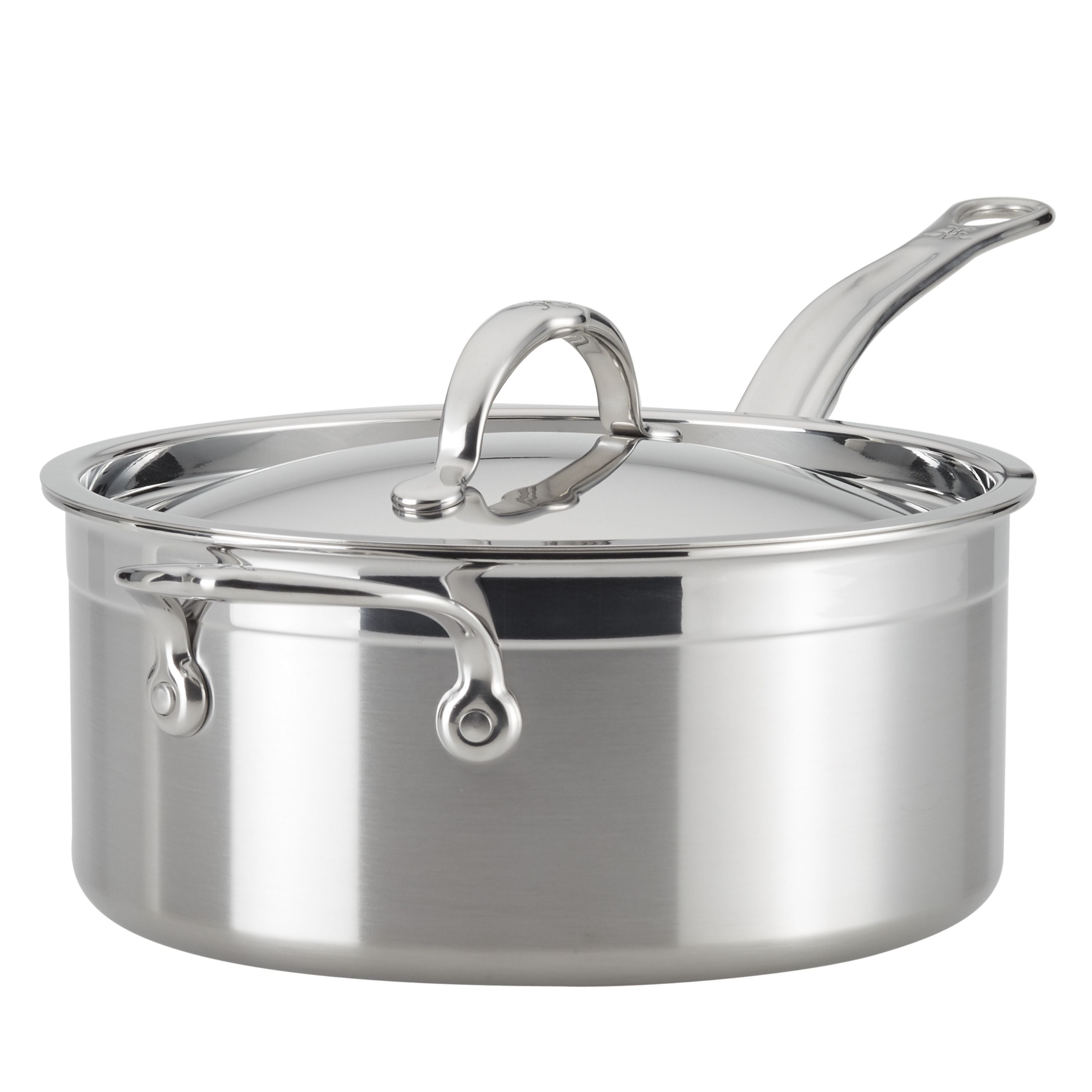 Hestan Probond Covered Saucepan with Helper Handle - 4.0 Quart (22cm) Nonstick Cookware for Professional Cooking & Home Kitchen Use