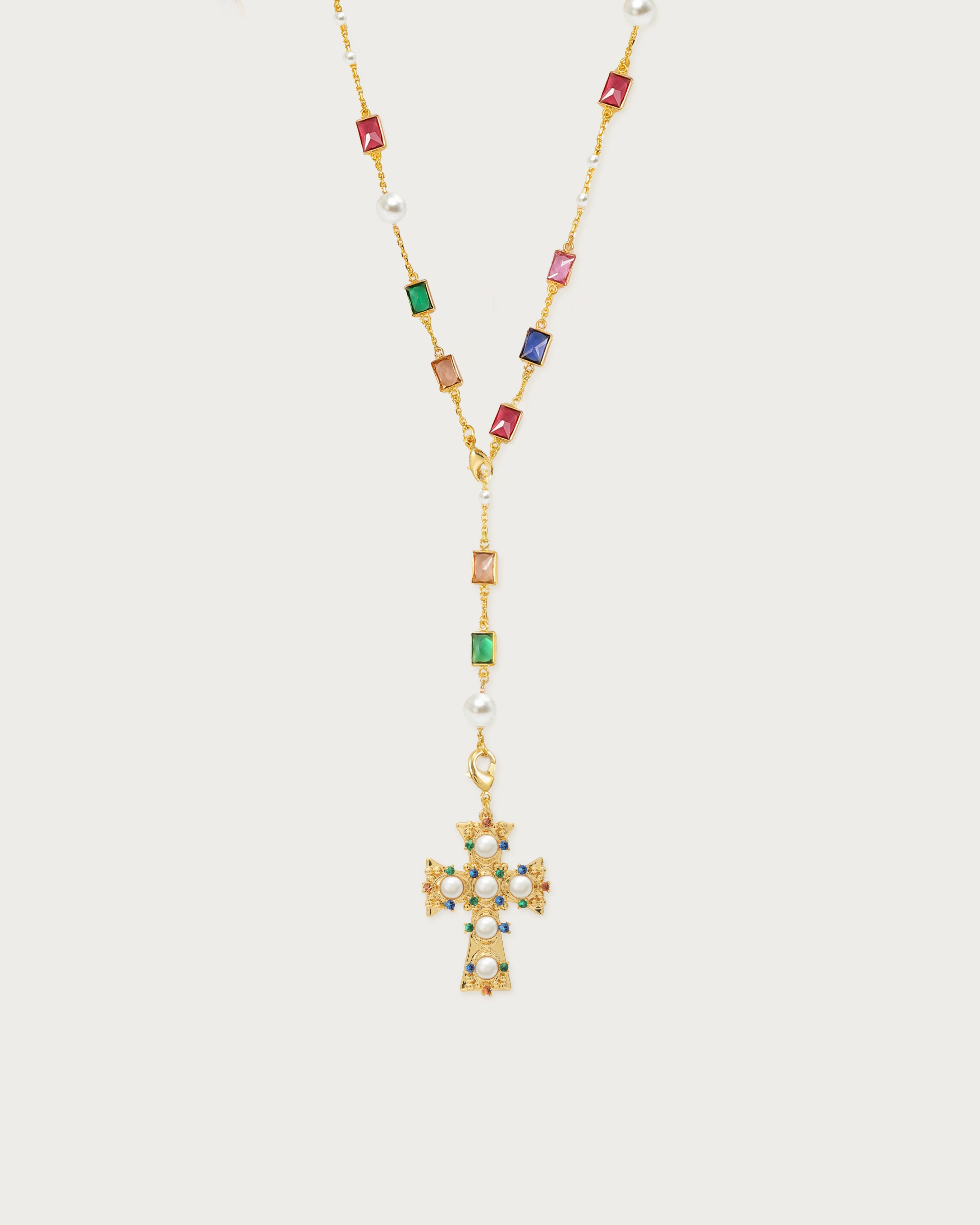 Helius Pearl Cross Necklace for Women - Elegant Religious Jewelry Gift for Christmas, Baptism & Weddings | Perfect for Church, Daily Wear & Special Occasions