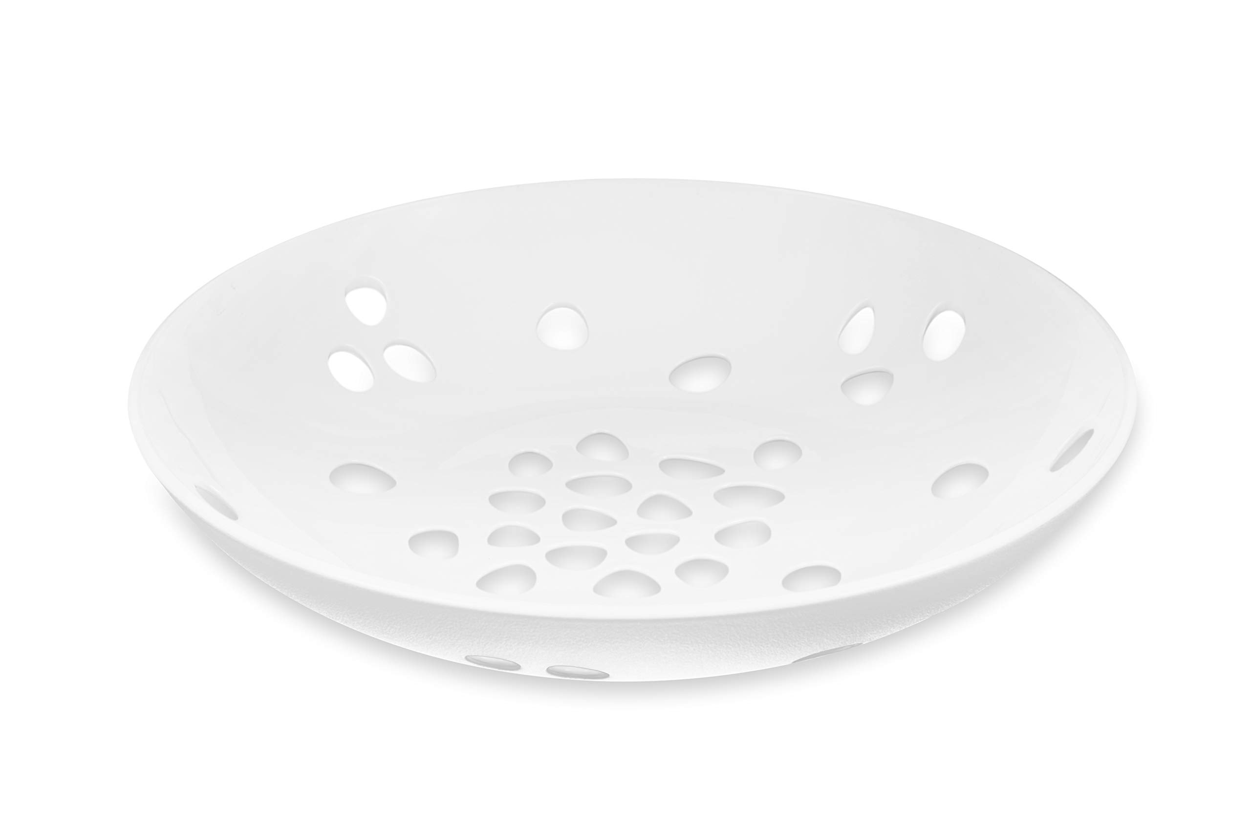 Mintra Home Curly Collection White Fruit Tray - Elegant Serving Bowl for Fruits, Snacks, Party Appetizers | Perfect for Dining Table, Kitchen Counter, and Entertaining Guests