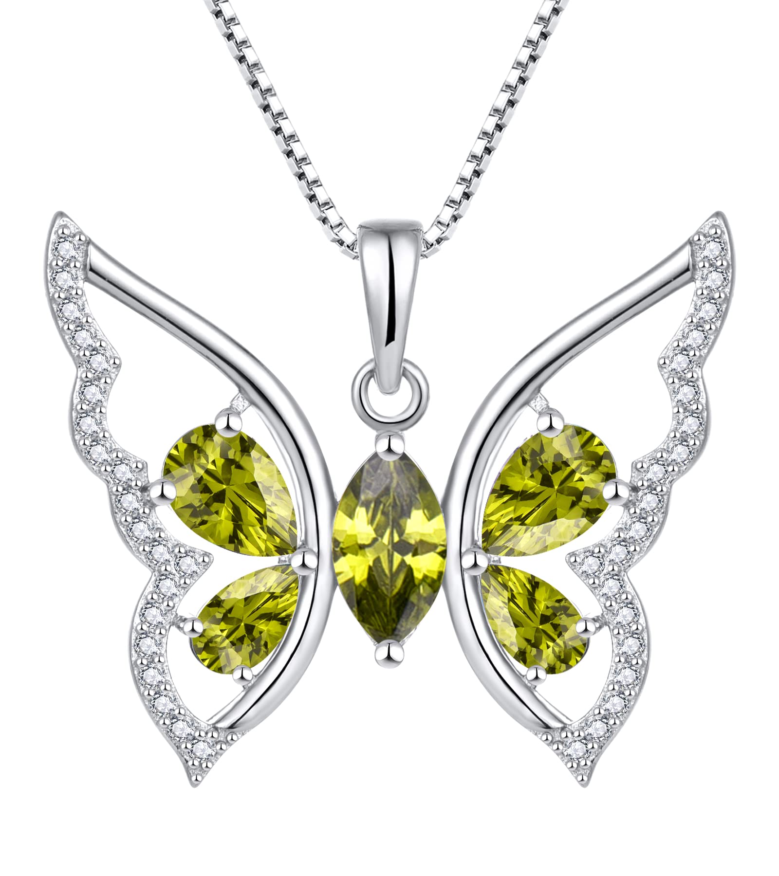 925 Sterling Silver Butterfly Necklace for Women - Elegant Birthstone Pendant Jewelry | Perfect Gift for Birthday, Anniversary & Special Occasions