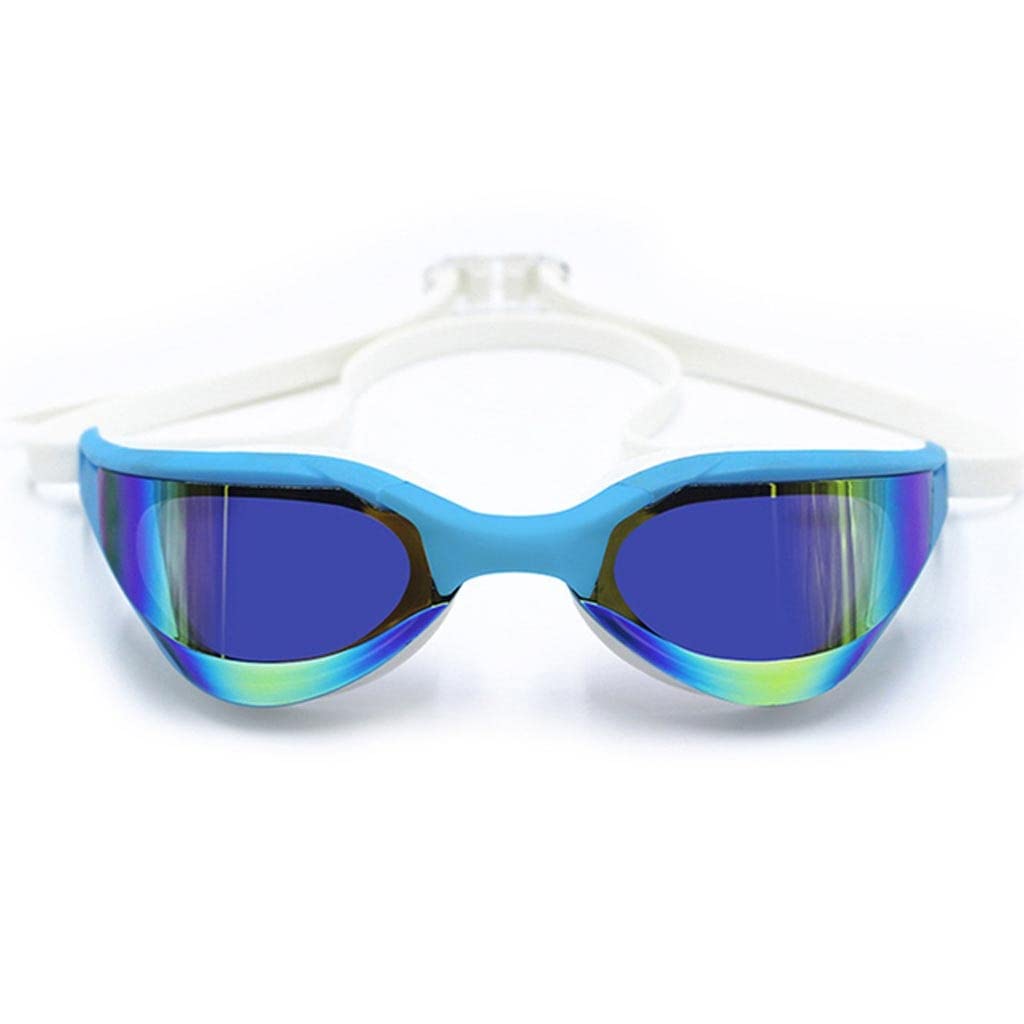 Professional Swimming Goggles - Anti-Fog UV Protection Competition Swim Glasses for Men & Women - Waterproof Plated Mirrored Lenses for Pool, Open Water & Triathlon Training (One Size)