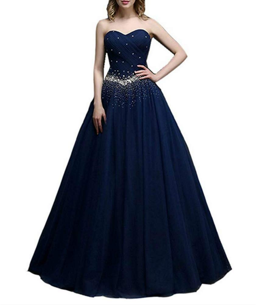 Emanni Women's Beaded Sweetheart A-Line Wedding Dress - Sparkling Ball Gown for Quinceañera, Prom, Bridal Shower & Special Occasions