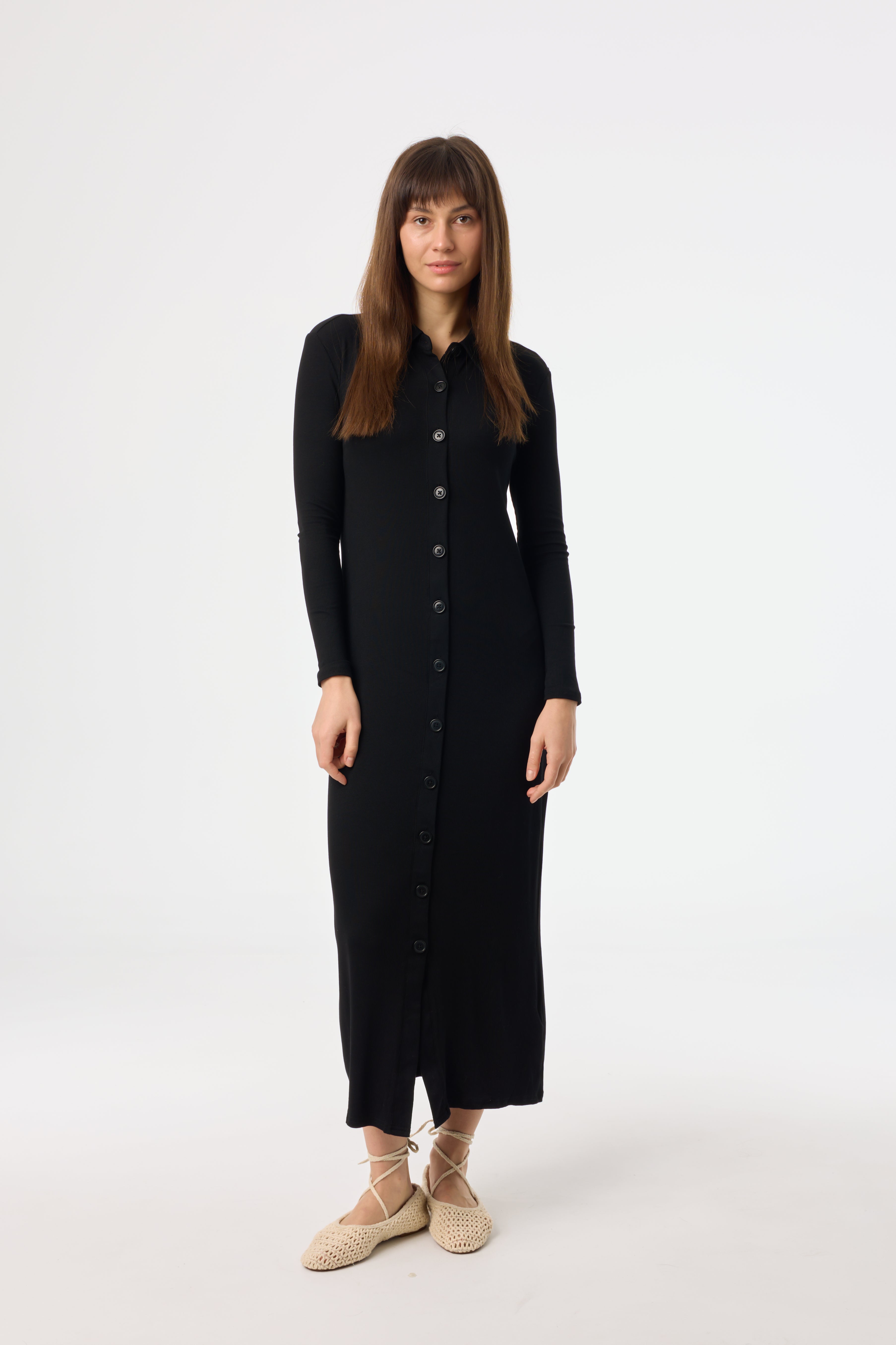 Elegant Black Maxi Cardigan Dress for Women - Perfect for Casual Outings, Date Nights & Beach Cover-Ups