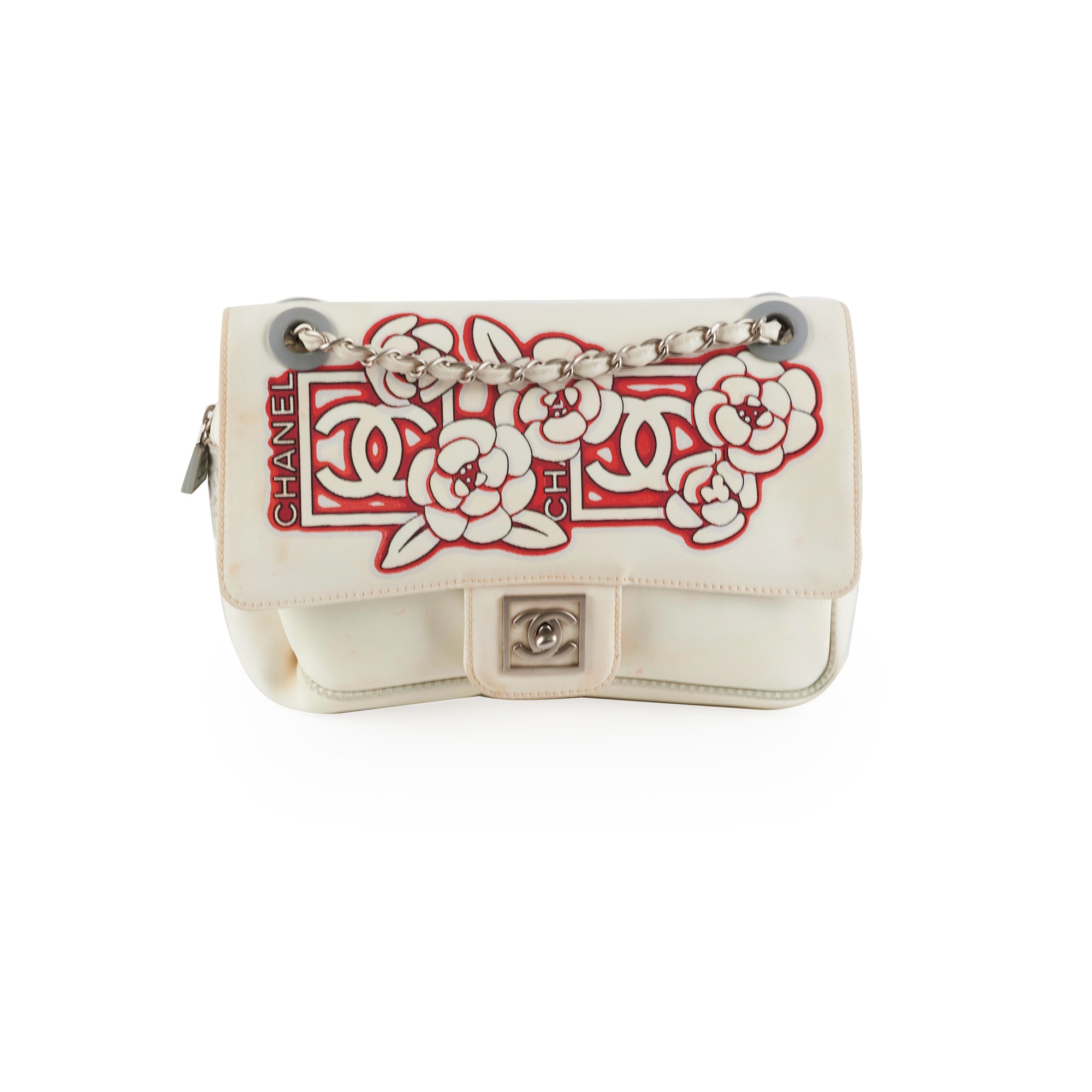 Chanel Camelia Seasonal Flap Bag with Zipper in White - Luxury Designer Crossbody for Women, Perfect for Parties & Evening Events