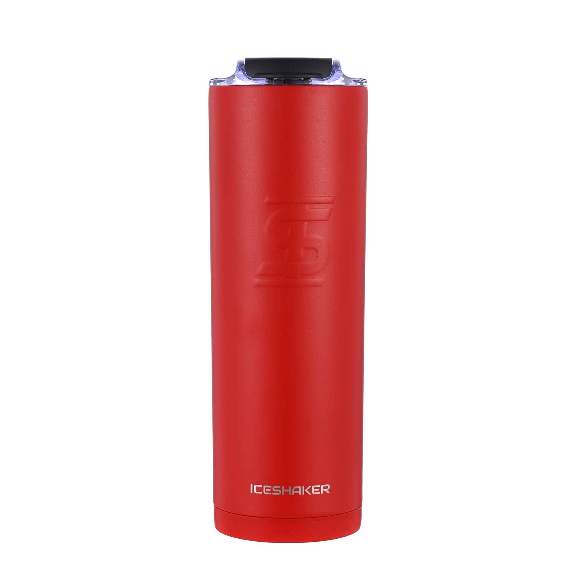 20oz Skinny Tumbler with Straw Lid - Insulated Stainless Steel Travel Mug, Leak Proof & Sweat Proof, Perfect for Hot & Cold Drinks - Great for Coffee, Tea, Water, Smoothies - Ideal for Office, Gym, Hiking, Commuting (Red)
