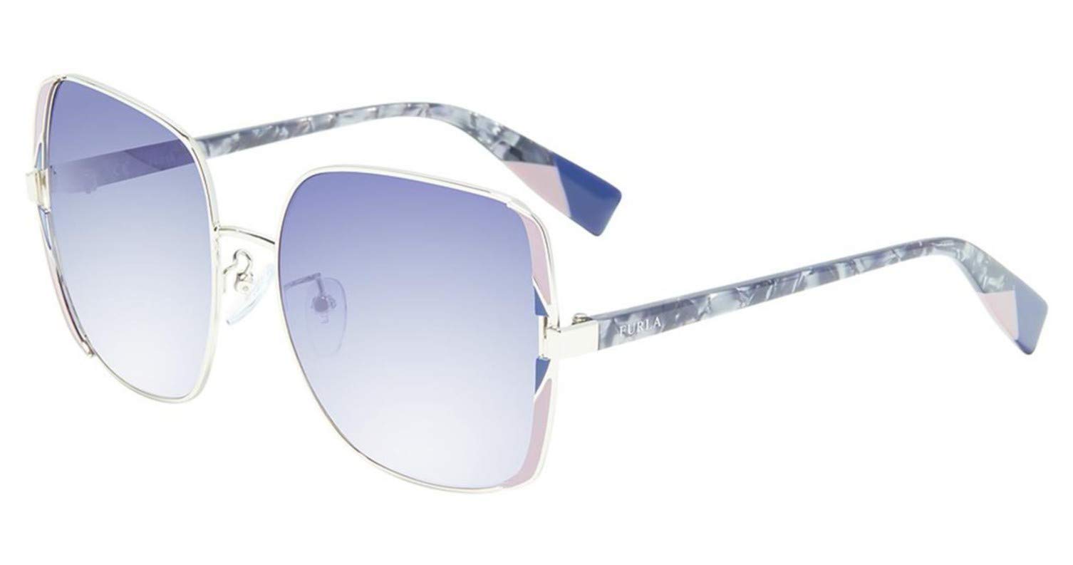Furla SFU 343 Silver 0523 Polarized Sunglasses for Women - UV Protection, Fashionable & Lightweight - Perfect for Driving, Beach & Outdoor Activities