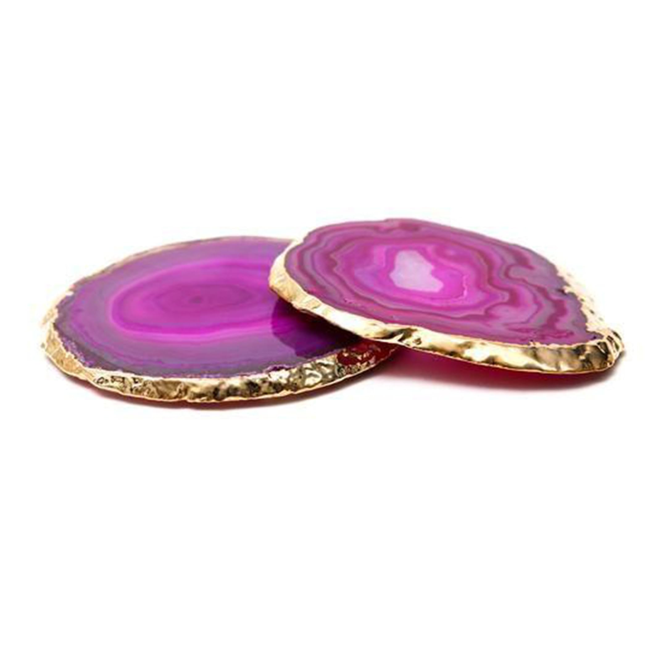 Pink Agate Coasters Set of 4 - Elegant Home Decor for Coffee & Bar Tables