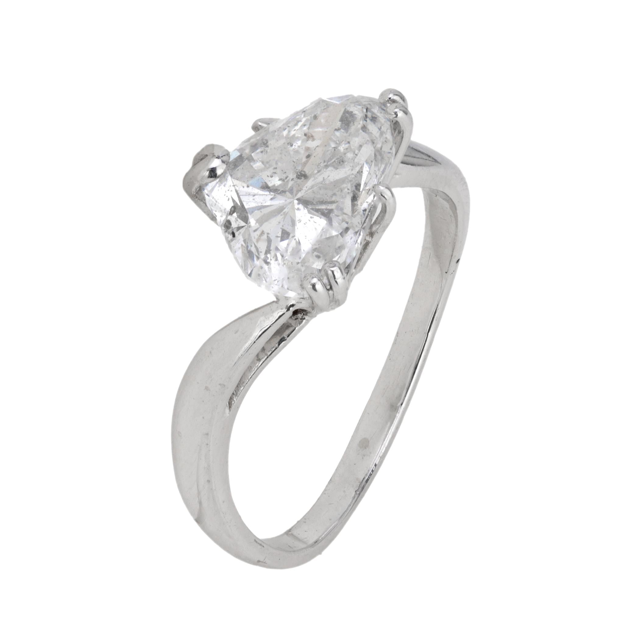 Vintage SSEF 3.00 Carat Heart Shaped Diamond 18K White Gold Ring - Perfect for Anniversaries, Engagements & Romantic Gifts