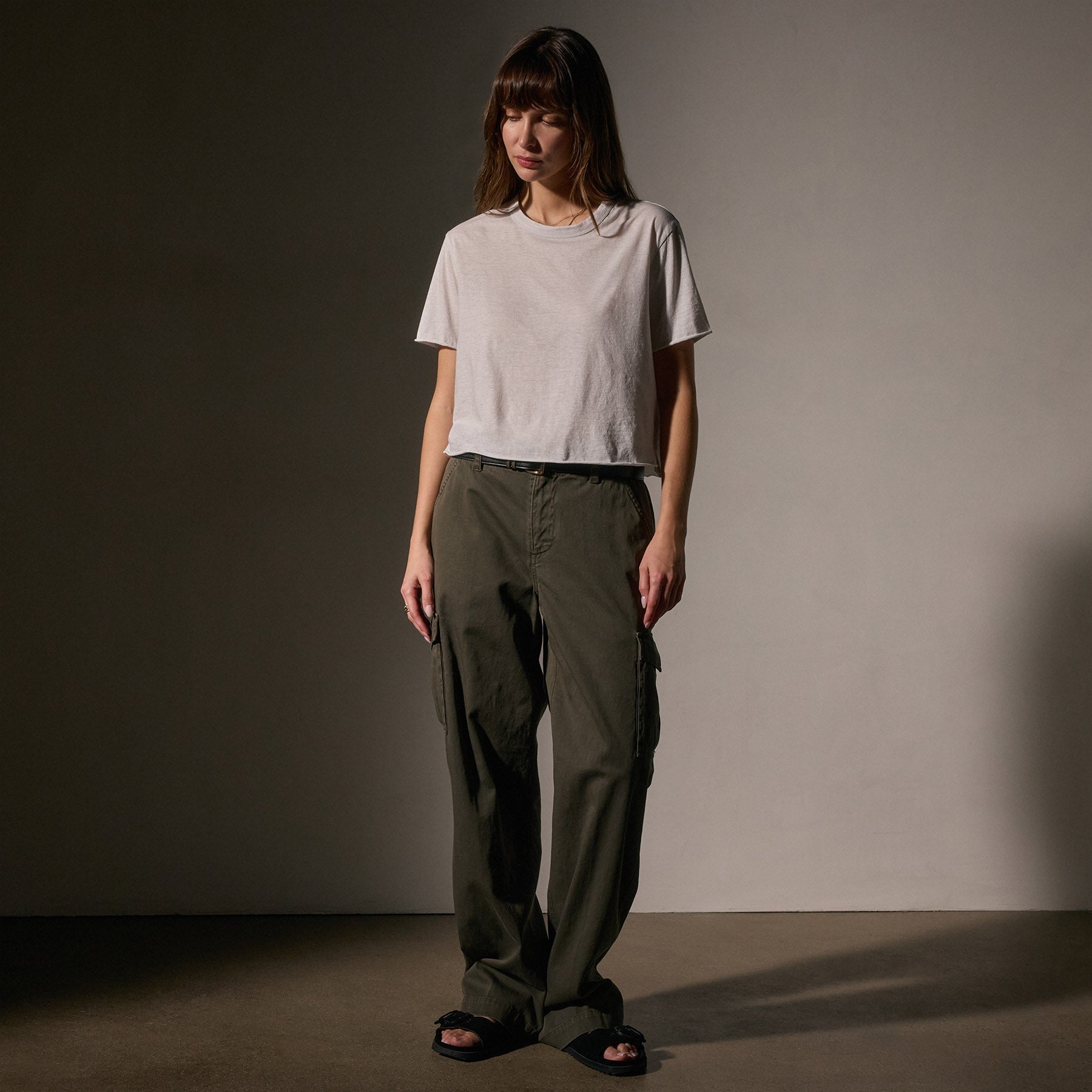 Premium Cotton Linen Silk Blend T-Shirt - Light Mist Color | Soft & Breathable Women's Casual Top for Summer, Travel & Everyday Wear