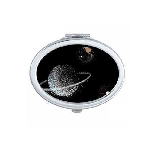 DIYthinker Portable Foldable Double-Sided Makeup Mirror with Universe Earth Nebulae Design - Perfect for Travel, Home Vanity & Professional Makeup Artists