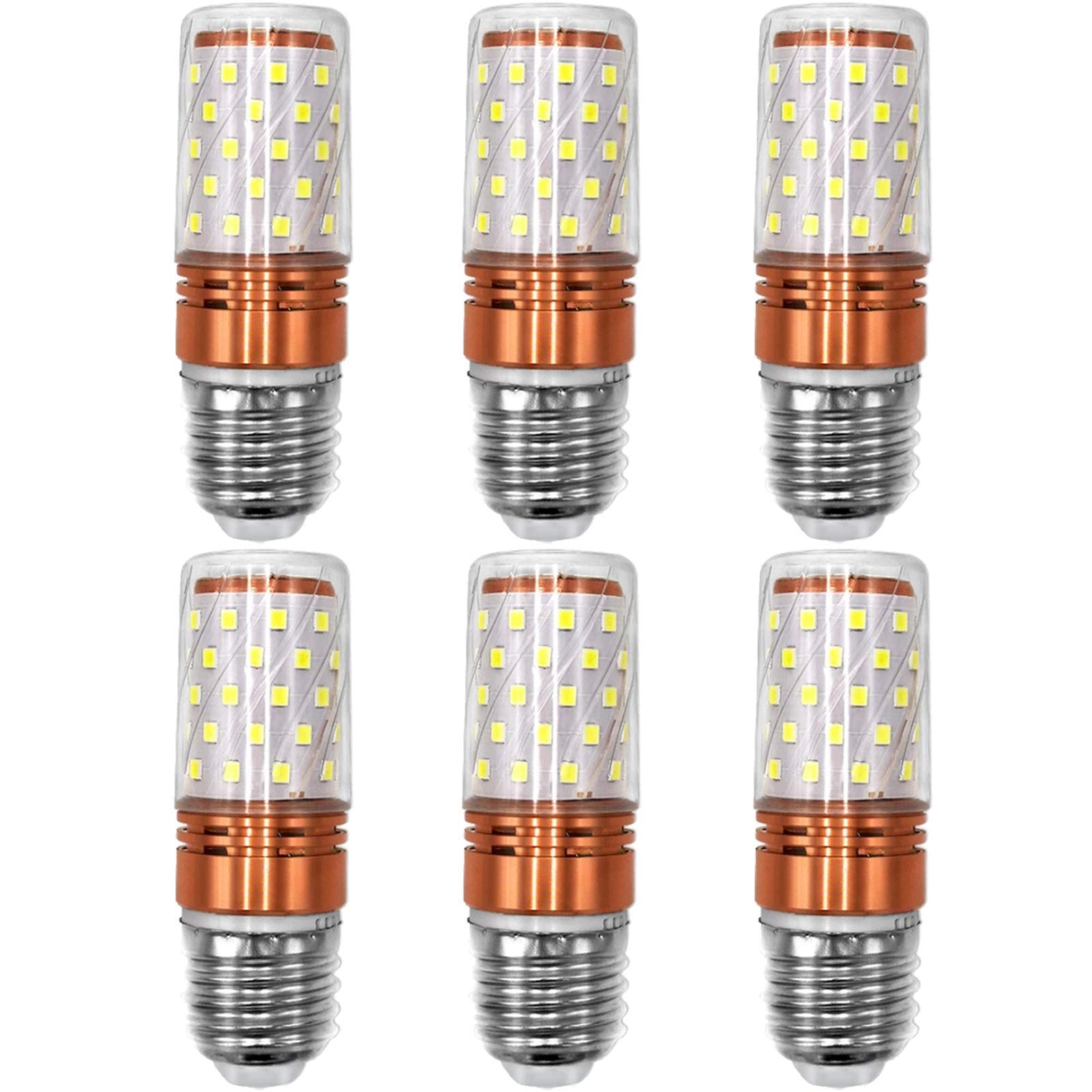 8W LED Corn Bulb - Energy Saving Replacement for 60W/70W/80W Halogen Bulbs - Flicker Free, Non-Dimmable - 6 Pack Warm White Light - Perfect for Home, Garage, Warehouse & Outdoor Lighting