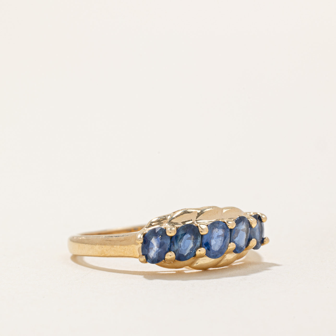 1.00ctw Five Stone Sapphire Cocktail Ring for Women - Size 7.75 | Elegant Blue Gemstone Jewelry for Parties, Weddings & Special Occasions