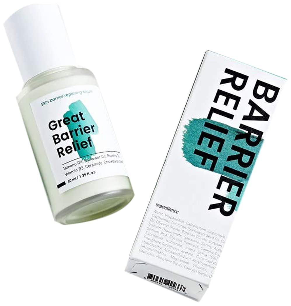 KRAVE Beauty Great Barrier Relief Soothing Face Serum (40ml) - Hydrating & Calming Skincare for Sensitive, Dry Skin - Perfect for Daily Use & Post-Procedure Care