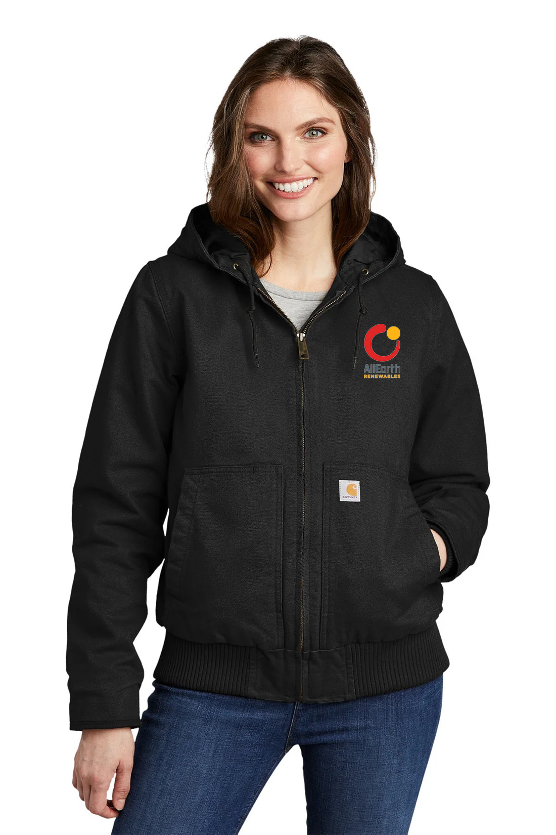Carhartt Women's Duck Jacket - Heavy Duty Work Jacket for Women, Black | Water-Resistant & Durable Workwear for Outdoor Jobs, Construction, and Farming | AllEarth Renewables