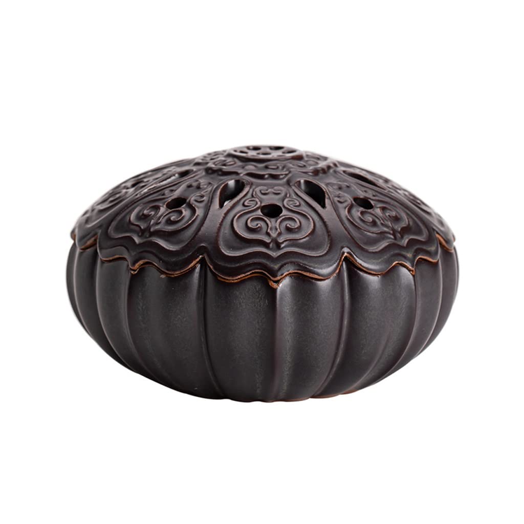 Ceramic Incense Burner Holder for Cones and Coils - Home Decor, Yoga, SPA, Meditation & Aromatherapy - Indoor Air Purification for Living Room, Bedroom, Office & Teahouse