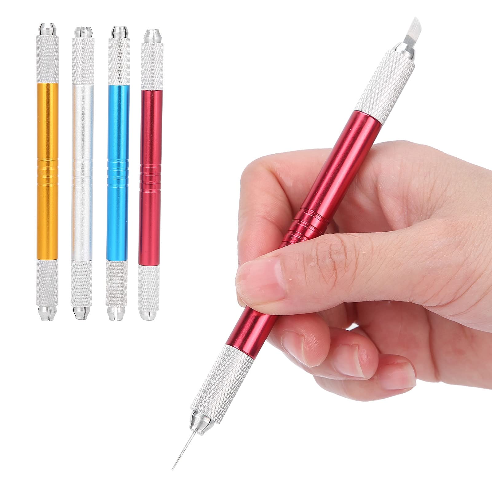 10-Piece Microblading Pen Kit - Durable Aluminum Manual Tattoo Eyebrow Pens for Permanent Makeup Supplies | Professional Brow Styling & Semi-Permanent Makeup Tools