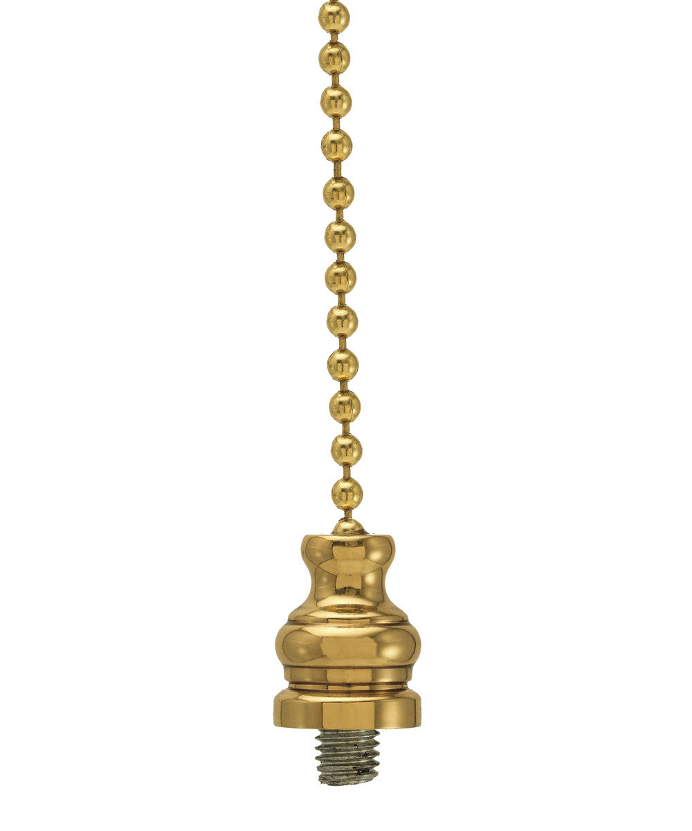 12H Ceiling Fan Pull Chain Adapter - Polished Brass Finish Replacement for Ceiling Fan Light Switch Control (Perfect for Bedroom, Living Room & Outdoor Patio)