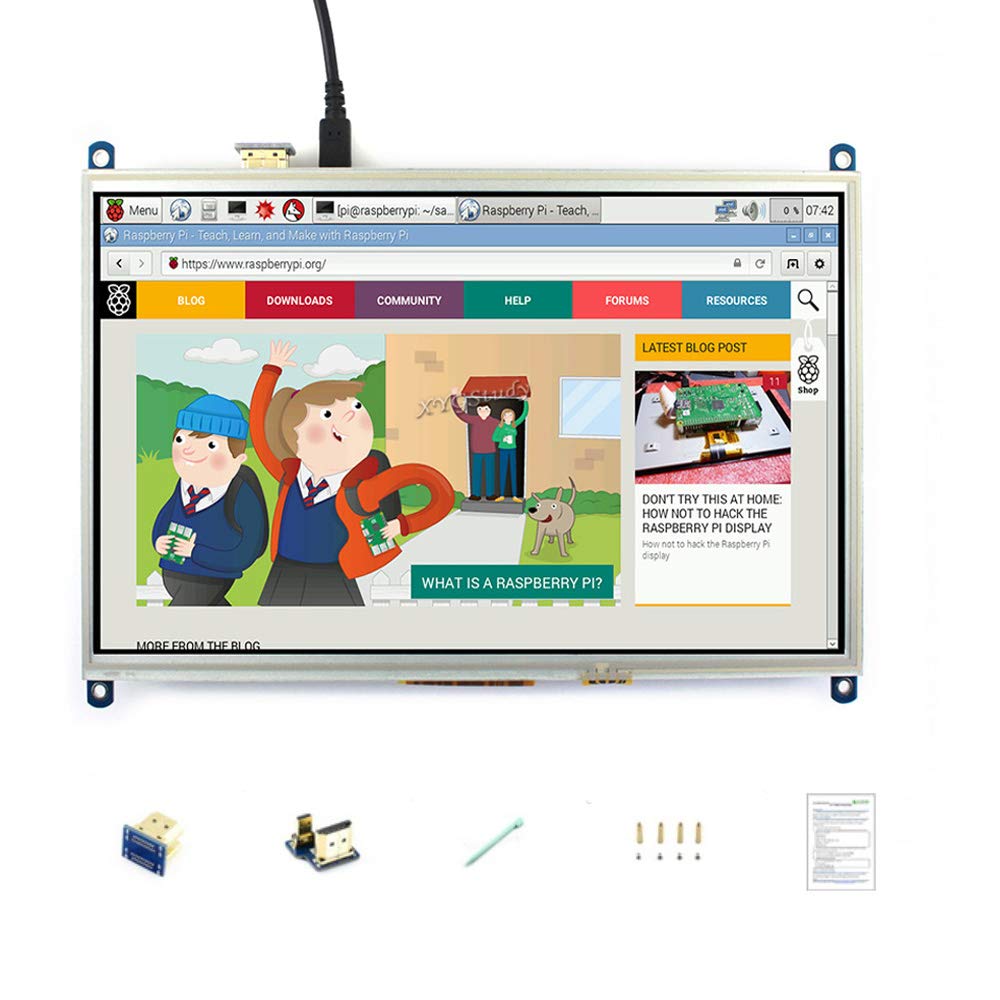 10.1 Inch 1024×600 Resistive Touch Screen Monitor with HDMI Interface - Compatible with Raspberry Pi 4/3/2 Model B/B+, Supports Raspbian & Ubuntu - Perfect for DIY Projects, Home Automation, and Embedded Systems
