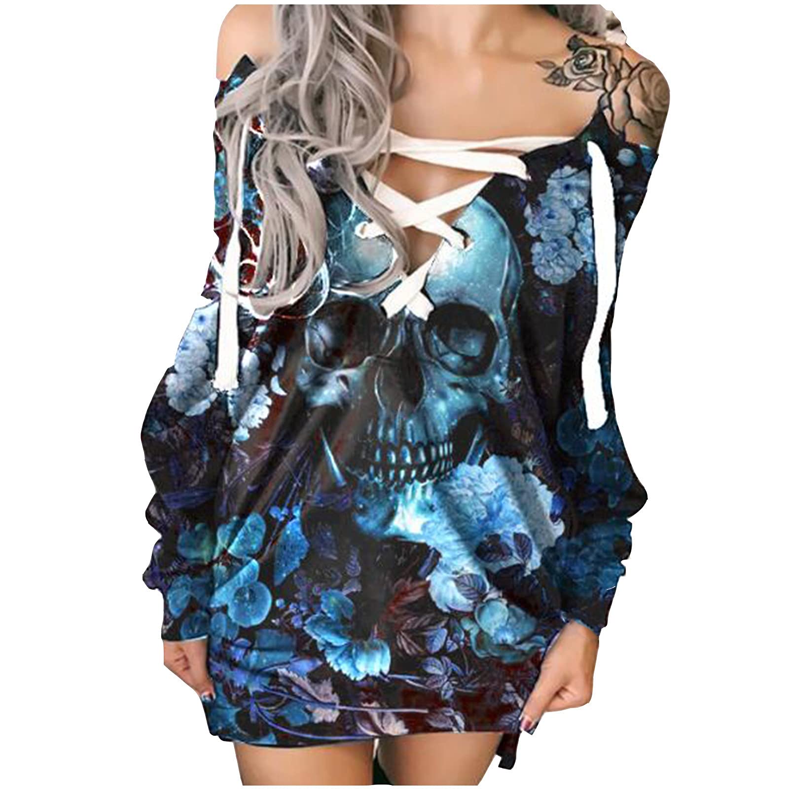 Plus Size Gothic Dresses for Women - Off Shoulder Midi Dress Sexy Black Cross Long Sleeve Halloween Party, Fall Casual Wear, Gothic Lolita Fashion | Perfect for Halloween Costumes, Cosplay Events, Gothic Parties and Everyday Dark Fashion