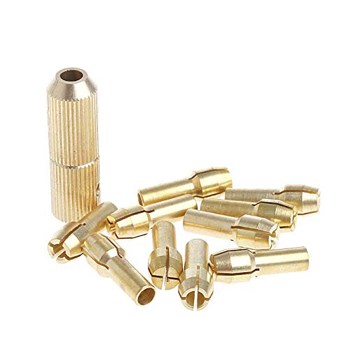 1+10Pcs 0.5-3.2mm Micro Twist Hand Drill Kit with 3.17mm Chuck Electric Drill Bit Collet - Perfect for Jewelry Making, DIY Crafts, and Small Precision Drilling Projects