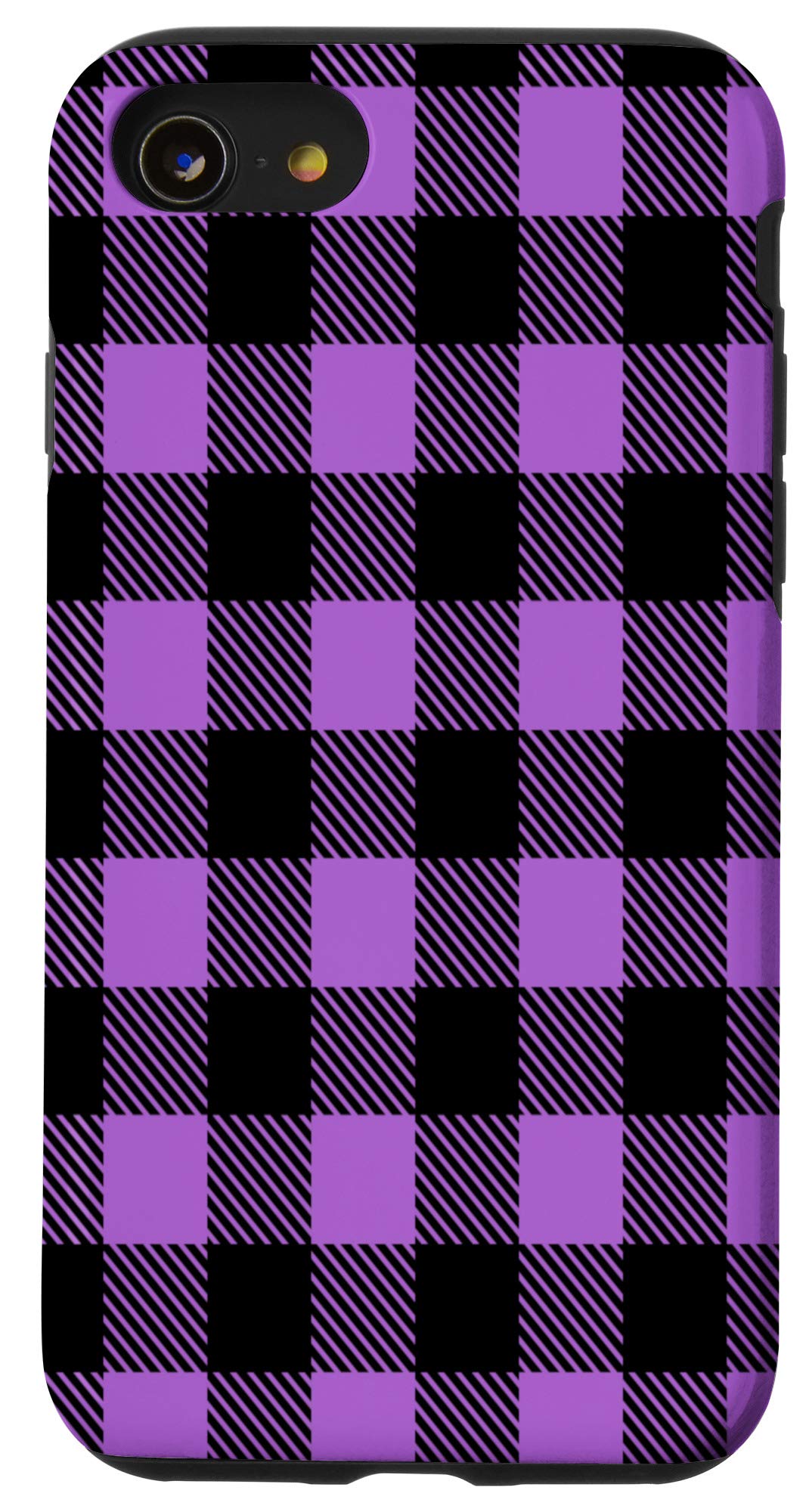 iPhone SE (2020) / 7 / 8 Purple Plaid Case - Slim Protective Phone Cover with Anti-Slip Grip | Perfect for Everyday Use, Work & Travel