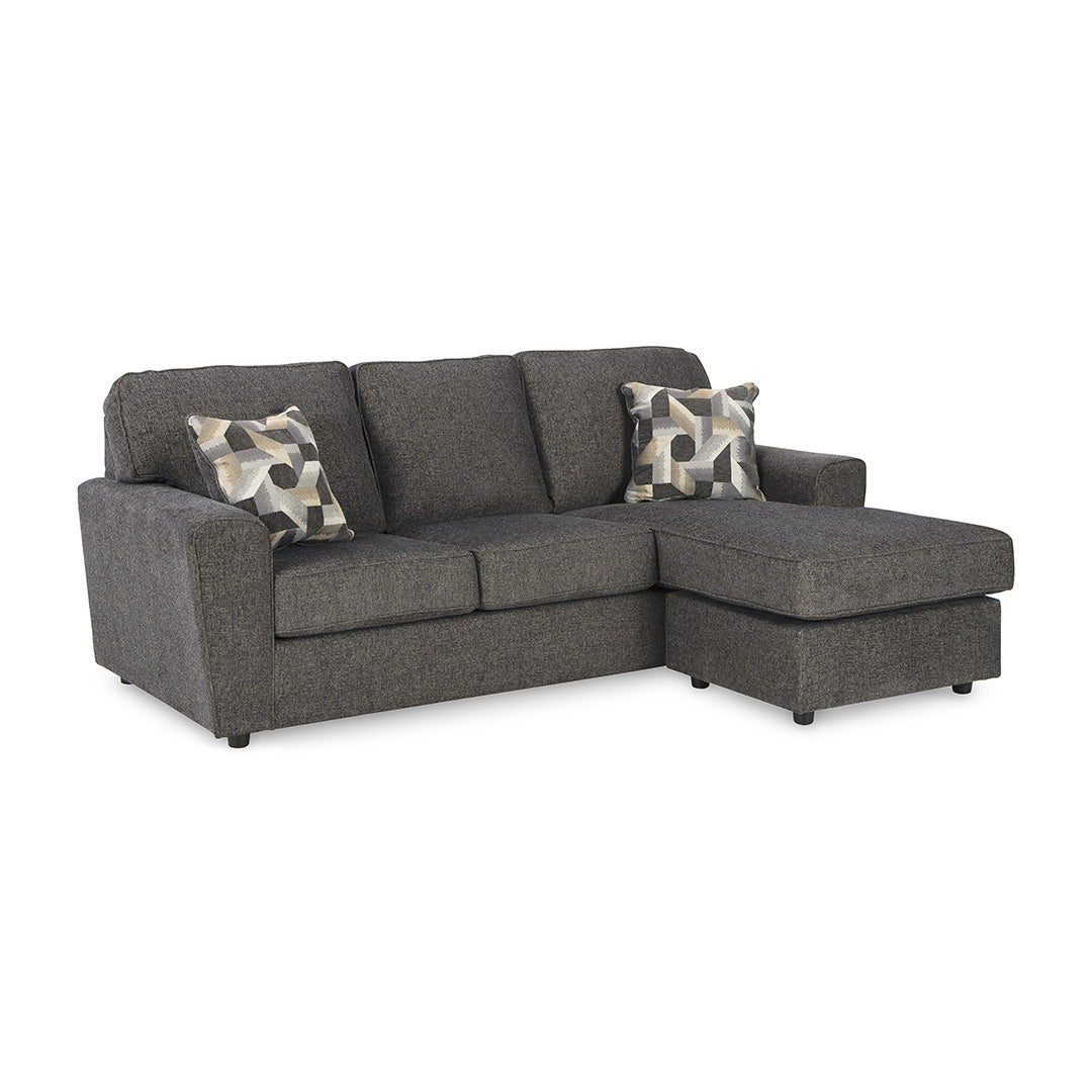 Cascilla Sofa Chaise Lounge - Modern Slate Gray Sectional Couch for Living Room, Family Room & Apartment Decor