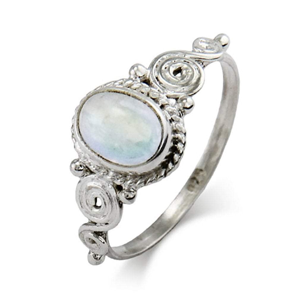 EVE'S ADDICTION Sterling Silver Vintage Style Heirloom Moonstone Ring - Elegant Jewelry Gift for Women, Mothers, Brides | Perfect for Weddings, Anniversaries & Special Occasions
