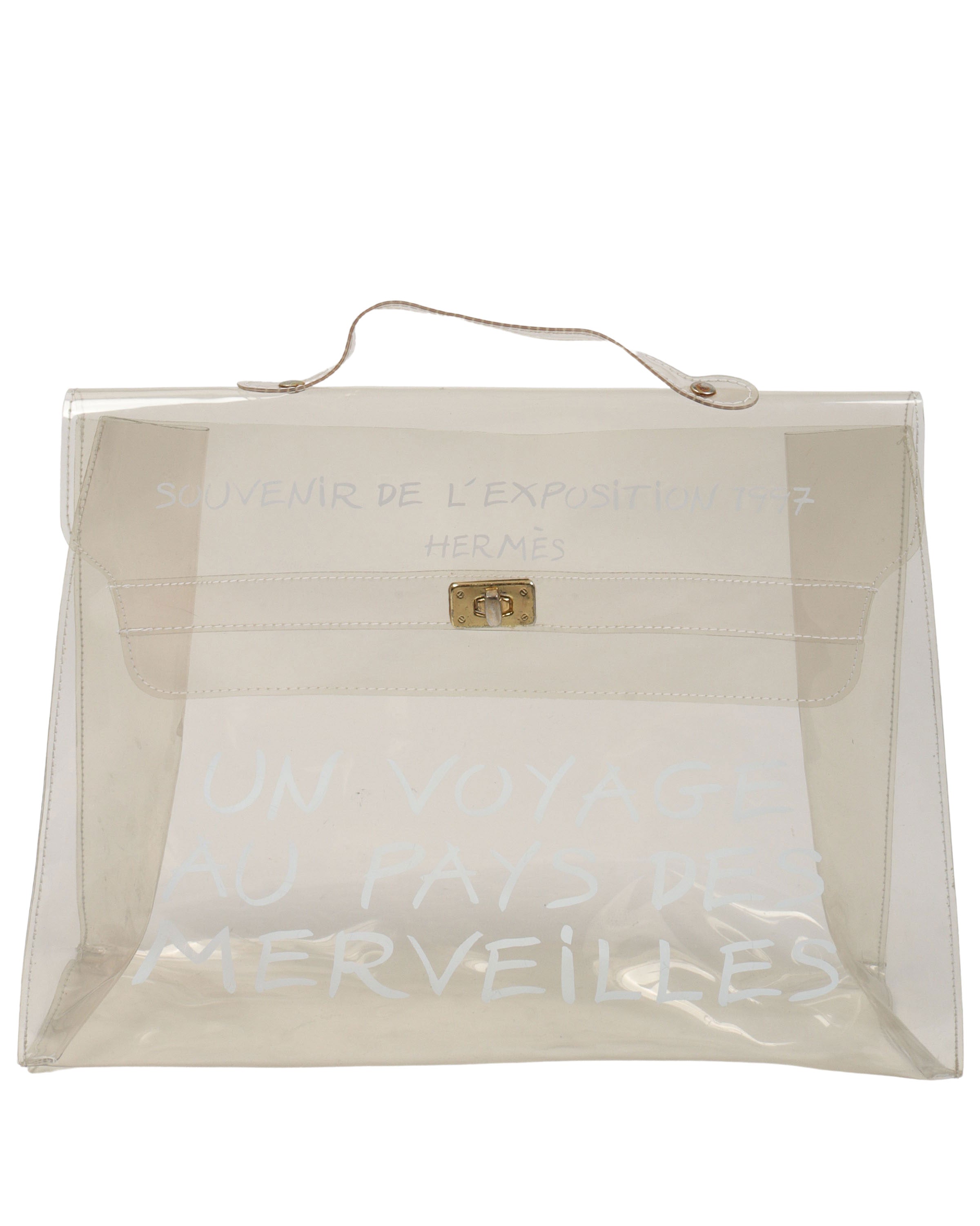 1997 Clear Promotional Kelly Bag - Luxury Transparent Handbag for Women, Fashionable Shoulder Bag for Parties, Events & Everyday Use