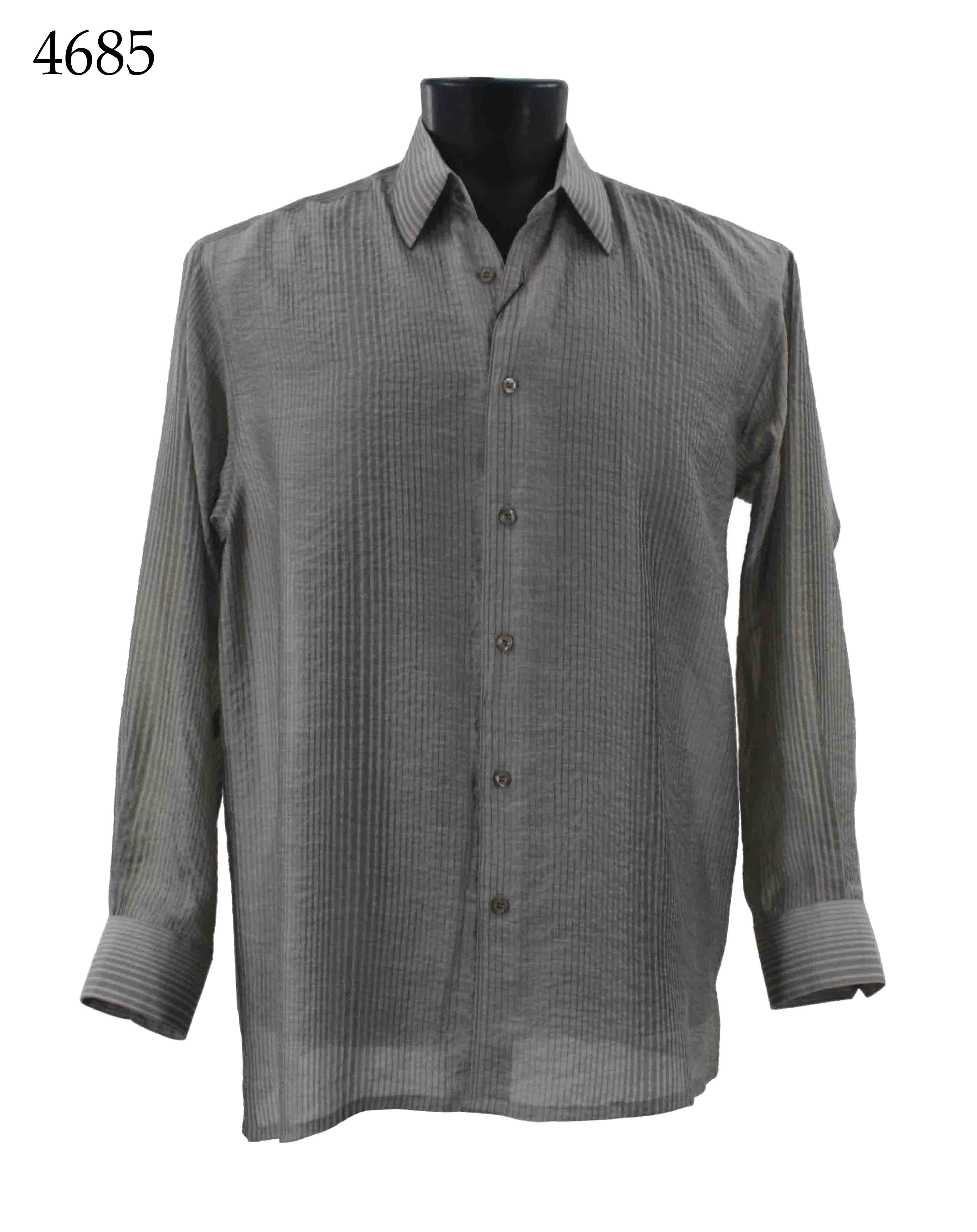 Bassiri Men's Long Sleeve Casual Shirt 4685 - Comfortable Button Down Shirt for Office, Business, and Everyday Wear