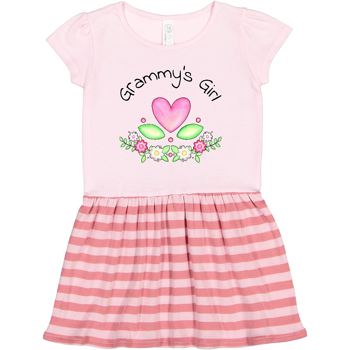 Inktastic Grammy's Girl - Heart Flowers Toddler Dress for Girls | Floral Print Baby Girl Outfit | Perfect for Birthday, Photo Shoots & Special Occasions
